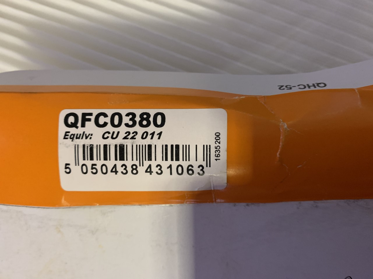 Dacia  Renault  TJ Filters QFC0380 Cabin Filter