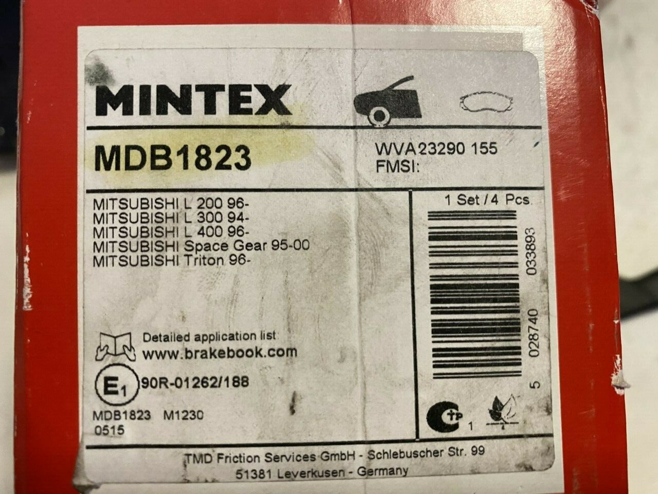 Mintex MDB1823 Front Brake Pad Set
