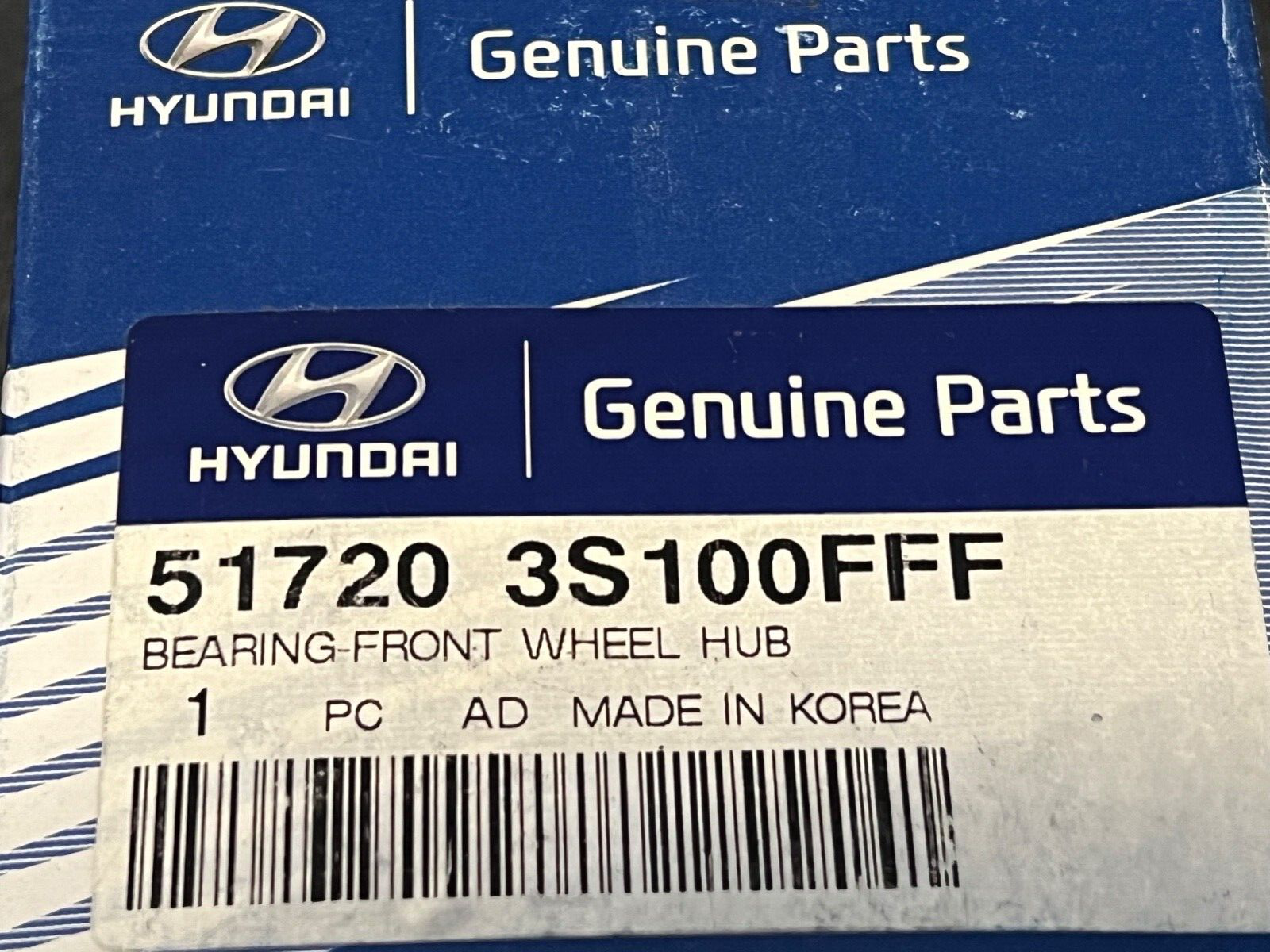 Genuine Hyundai 517203S100 Front Wheel Bearing