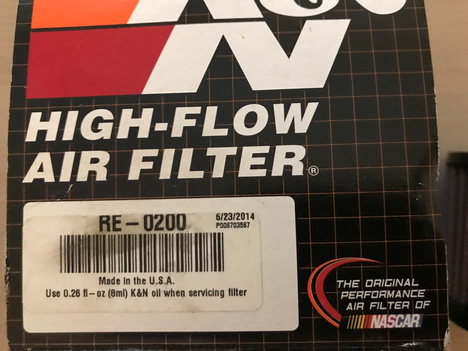 K&N Performance Universal Air Filter RE-0200 **Bargain**