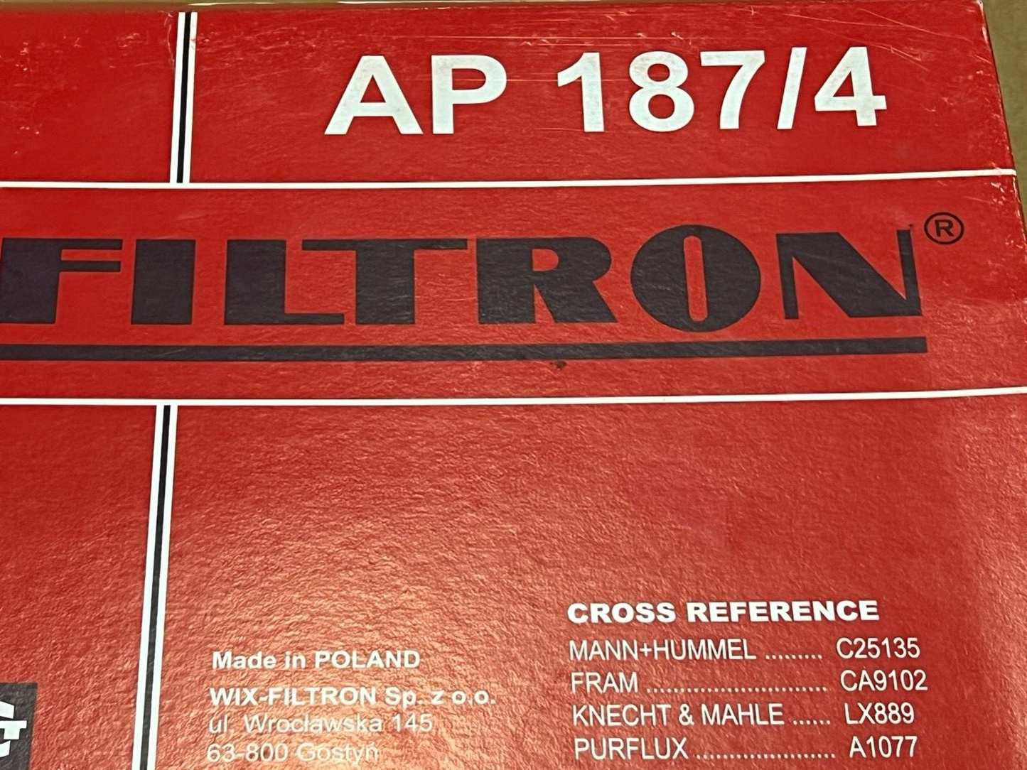 Filtron AP187/4 Air Filter fits MG ZT ZT-T Rover 75