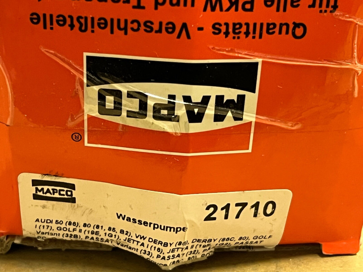 Mapco 21710 Water Pump fits Audi 80 VW Jetta