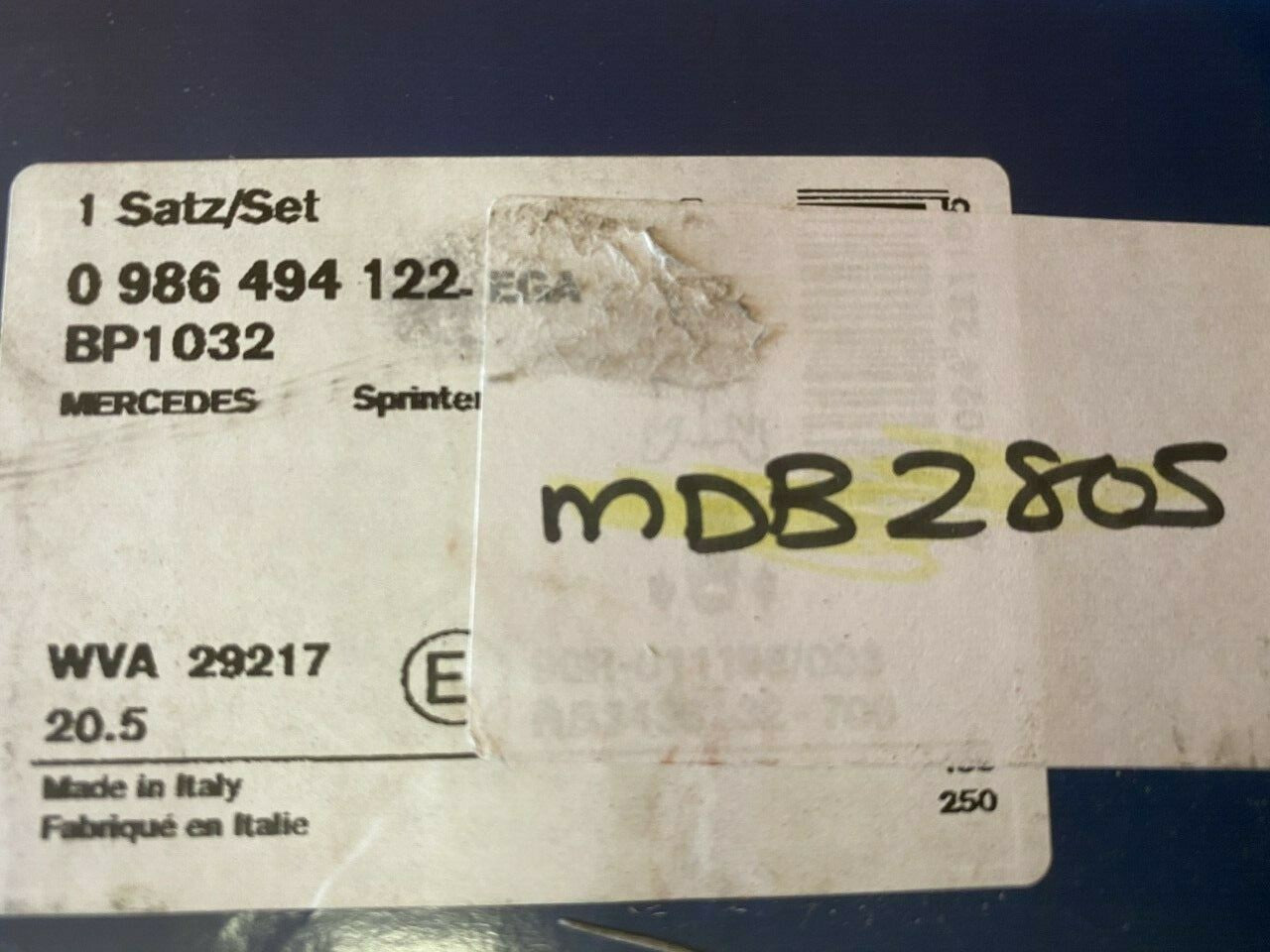 Bosch 0986494122 MDB2805 Rear Brake Pad Set fits Mercedes VW Volkswagon