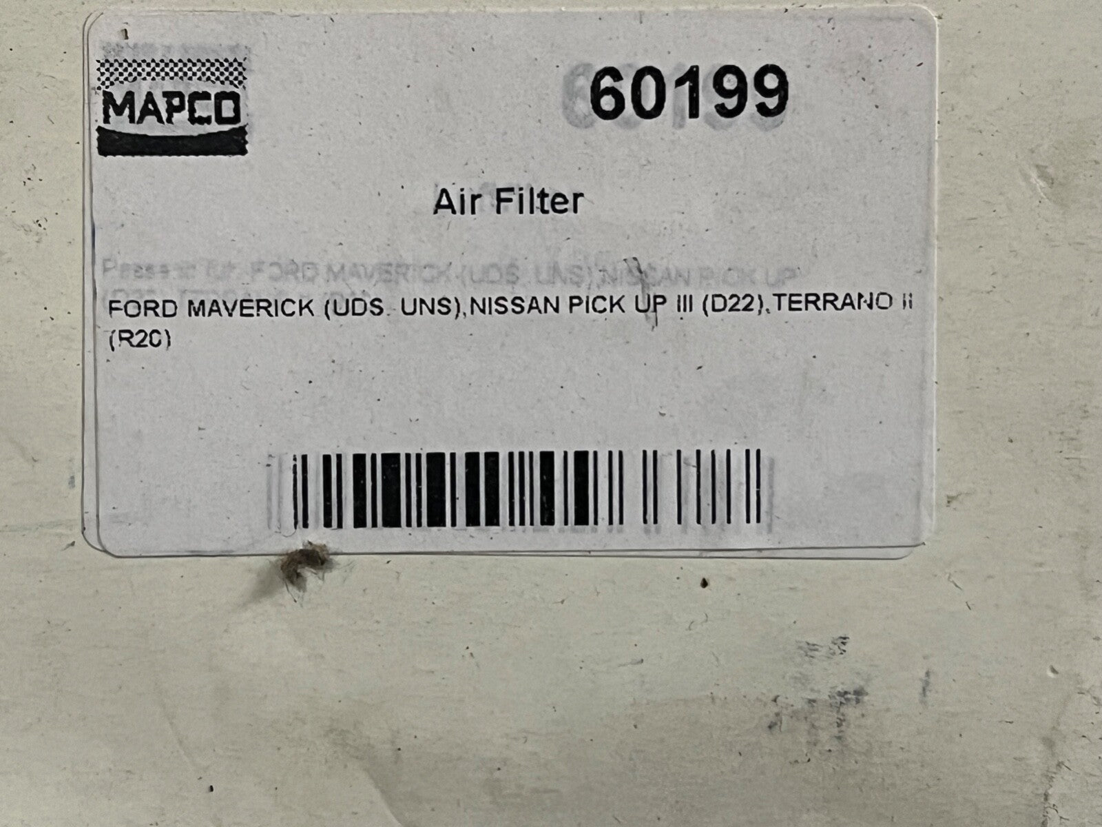 60199 Air Filter Mapco fits Ford Maverick Nissan Pick Up Terrano