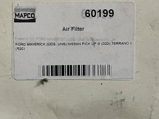 60199 Air Filter Mapco fits Ford Maverick Nissan Pick Up Terrano