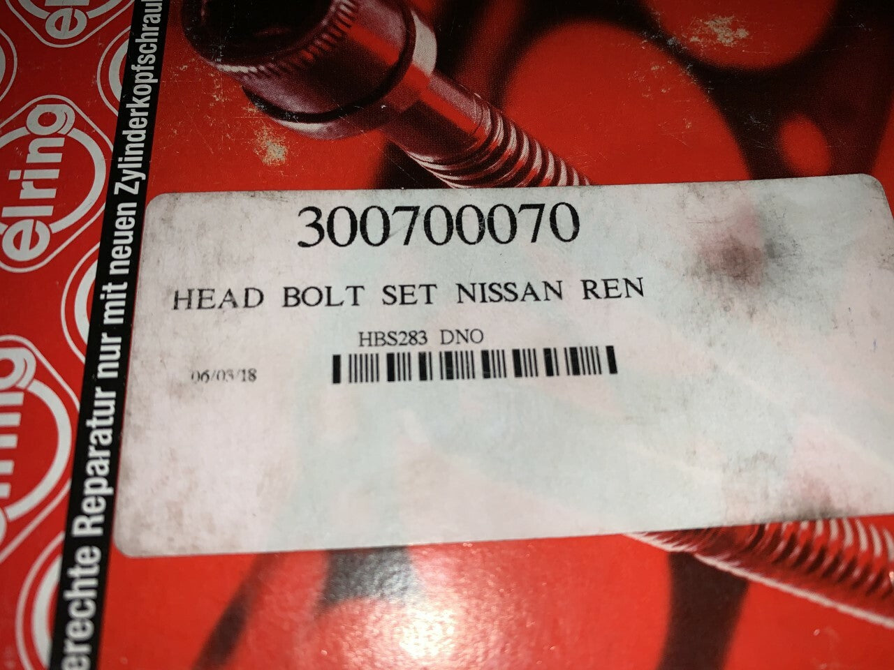 Elring HBS283 Head Bolts fits Dacia Renault