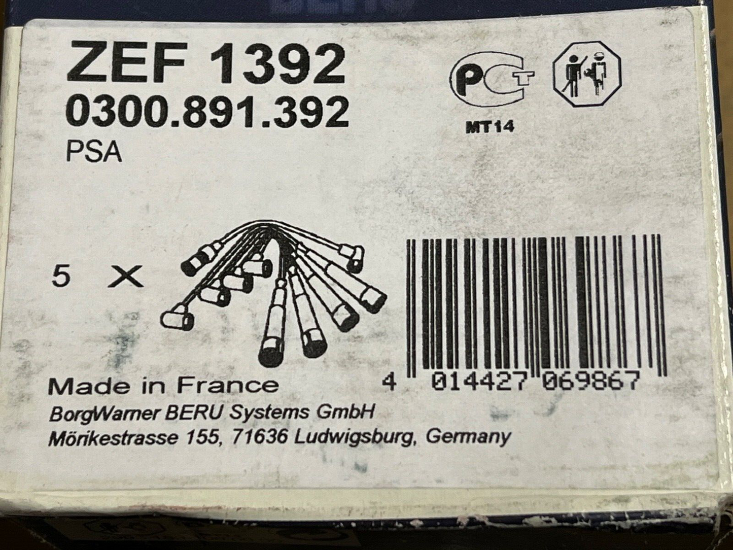Beru ZEF1392 Ignition Lead Set