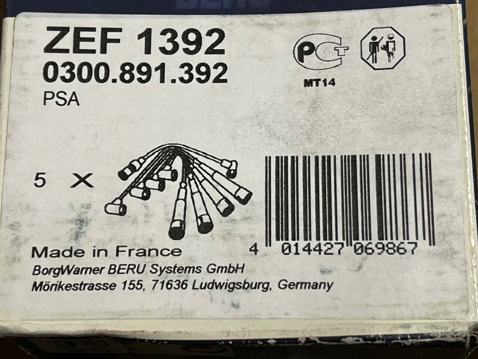 Beru ZEF1392 Ignition Lead Set