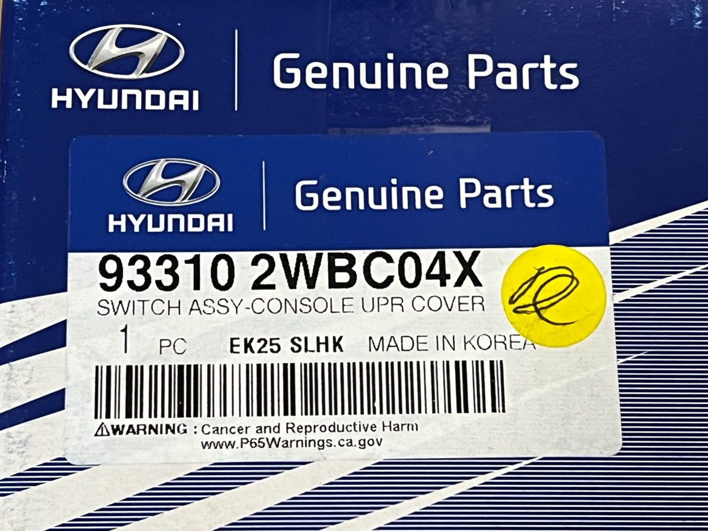 Genuine Hyundai 933102WBC04X Heated Seat Switch Parking Assist Switch