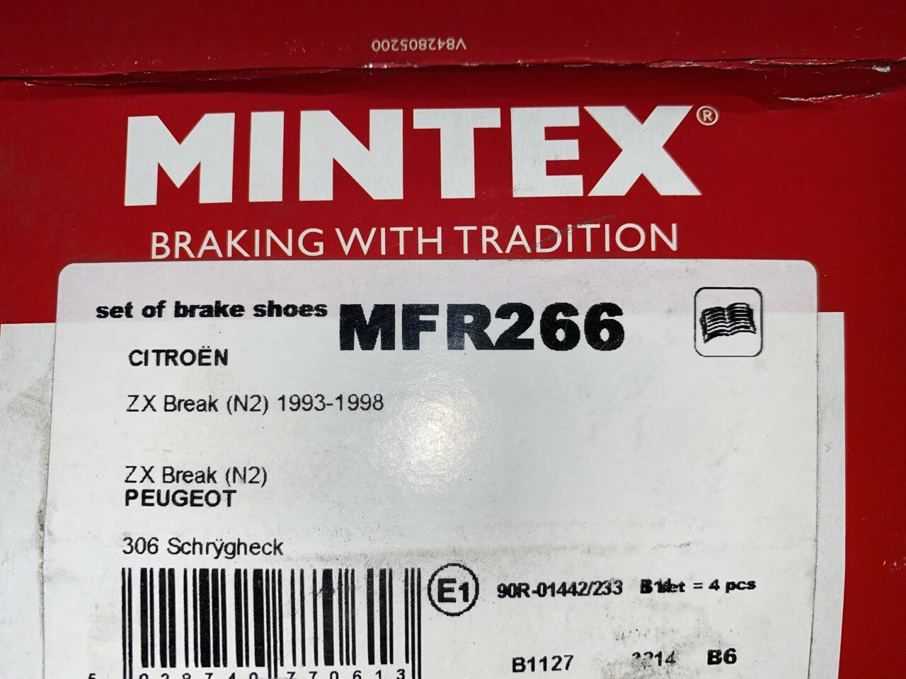 Mintex MFR266 Rear Brake Shoe Set fits Citroen Peugeot