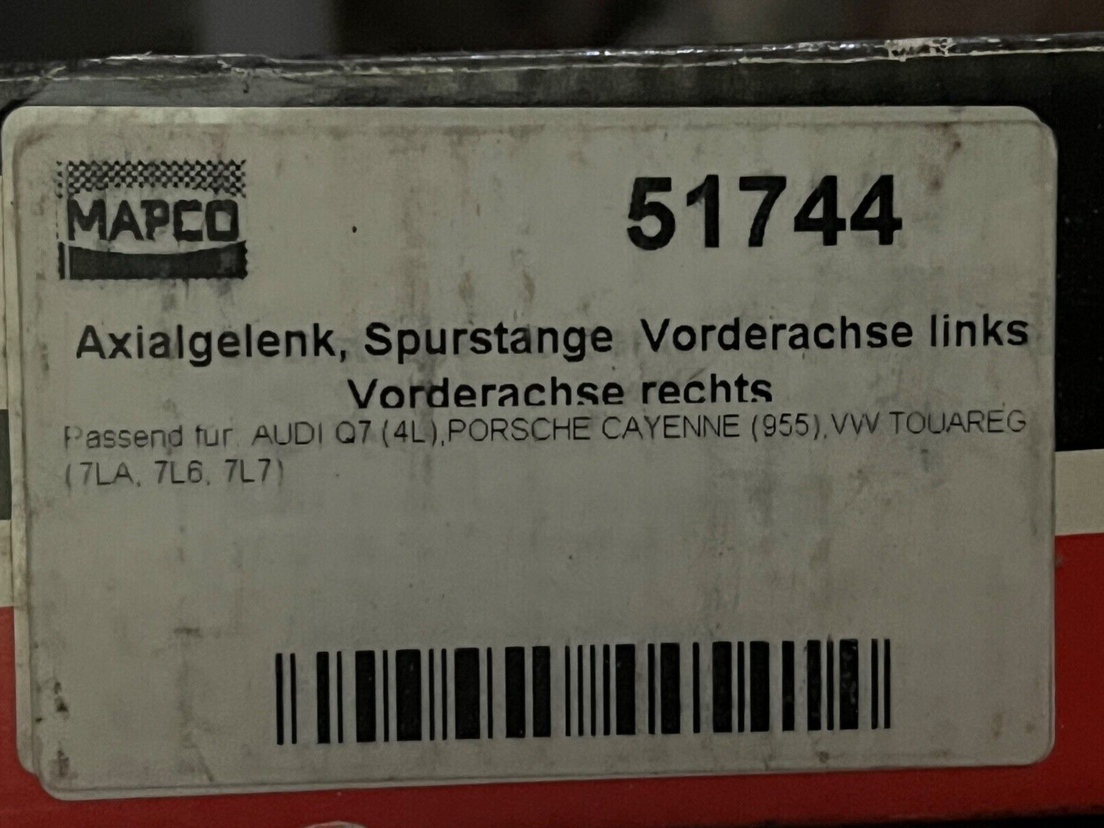Mapco 51744 Front Right Rack End for Porsche Cayenne Audi Q7 VW Touareg