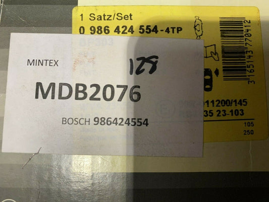 Bosch 0986424554 Front Brake Pad Set fits Fiat