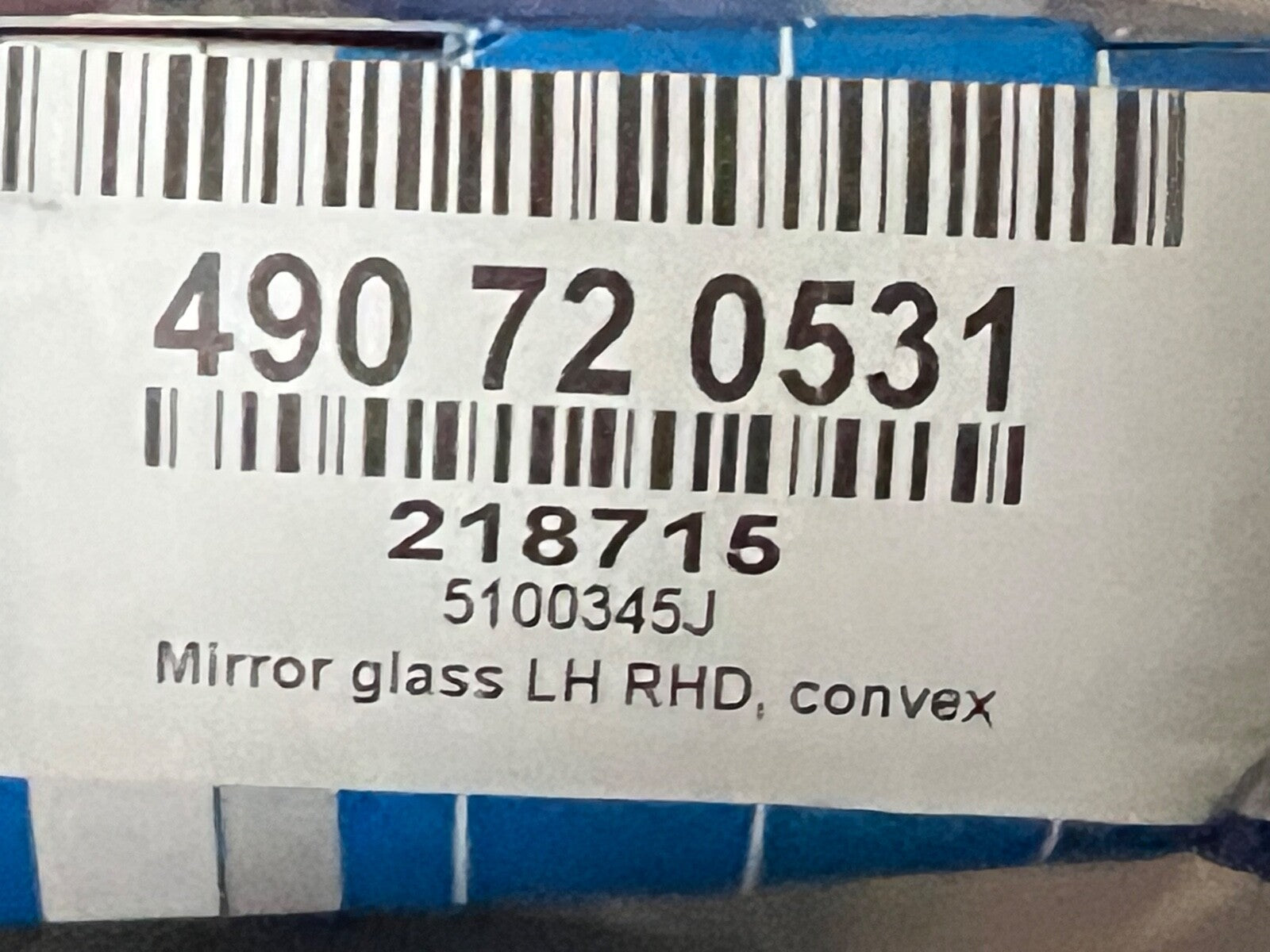 Macht 5100345J Near Side (Left Hand Side) Convex Wing Mirror Glass
