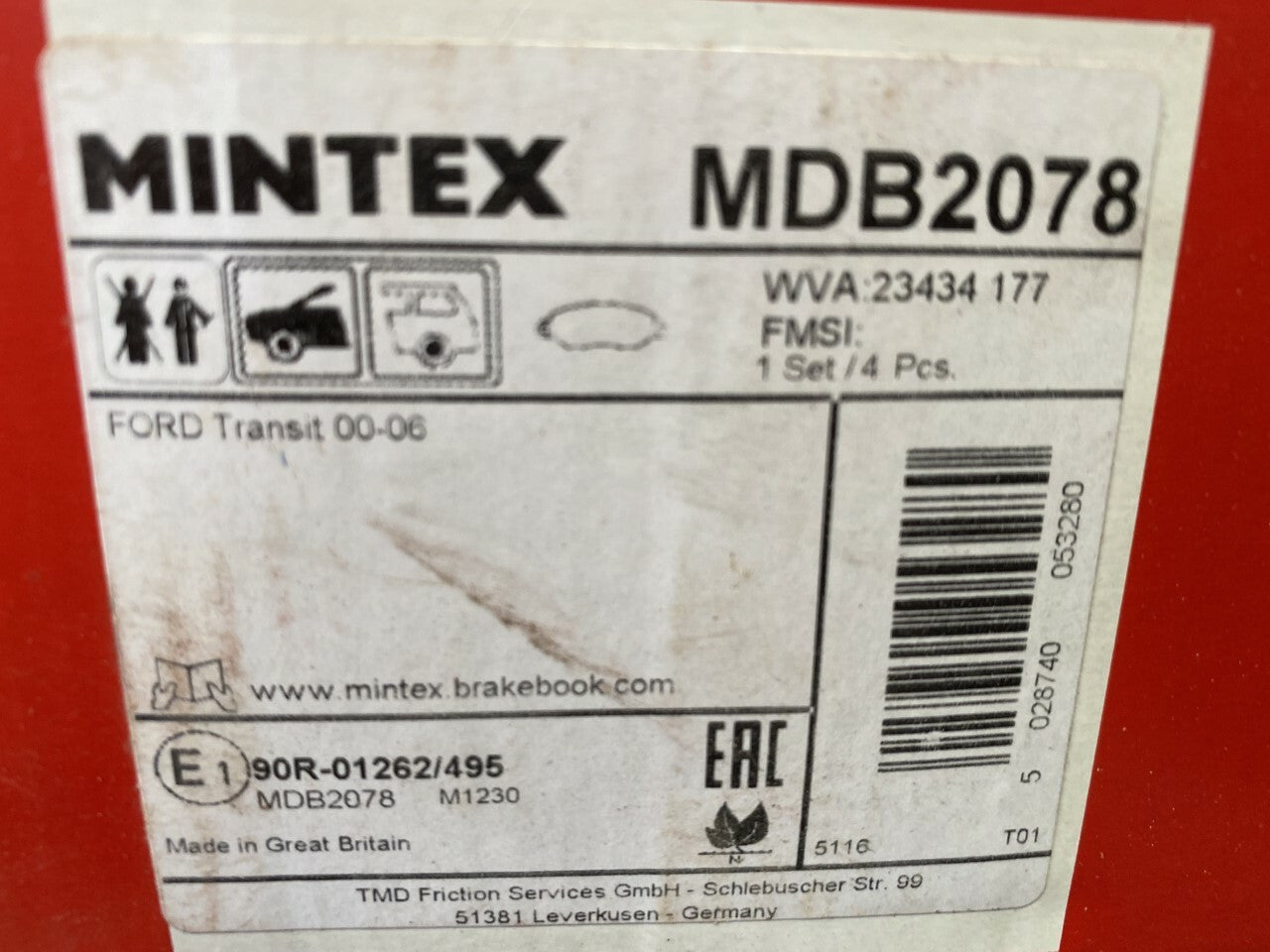 Mintex MDB2078 Front Brake Pad Set fits Ford