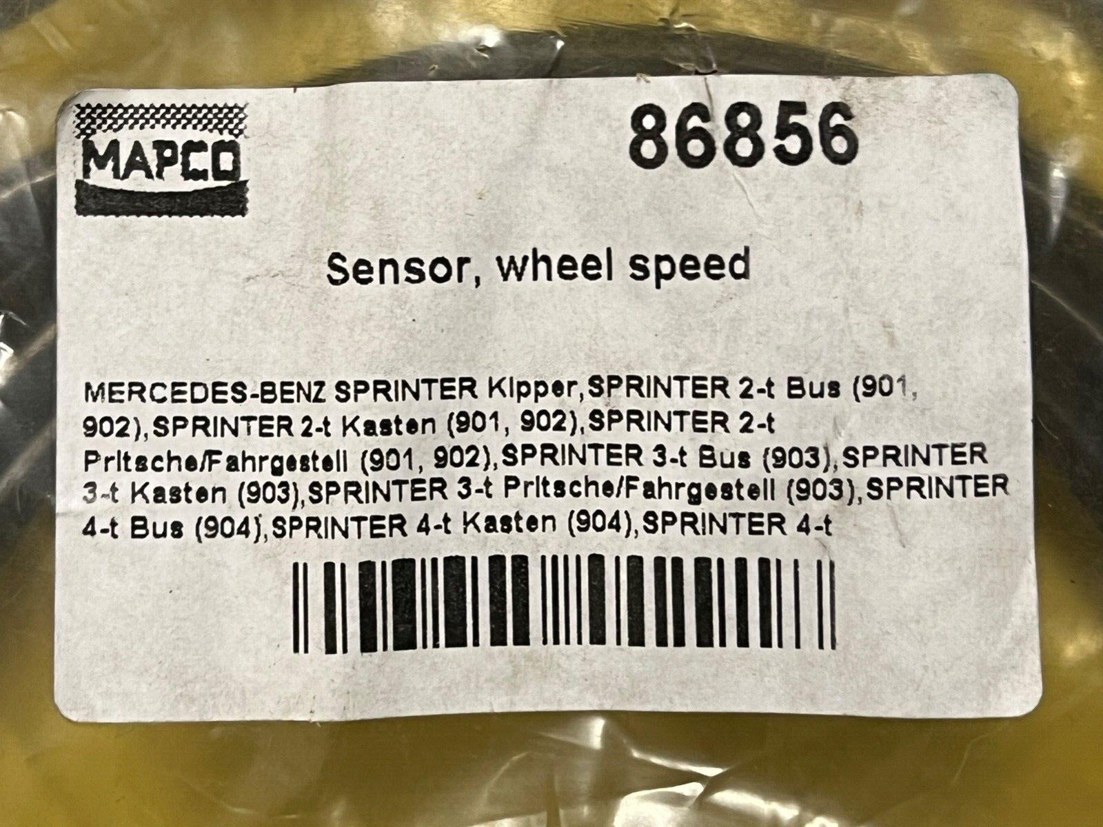 Mapco 86856 Front ABS Wheel Speed Sensor fits Mercedes Sprinter VW LT28-46