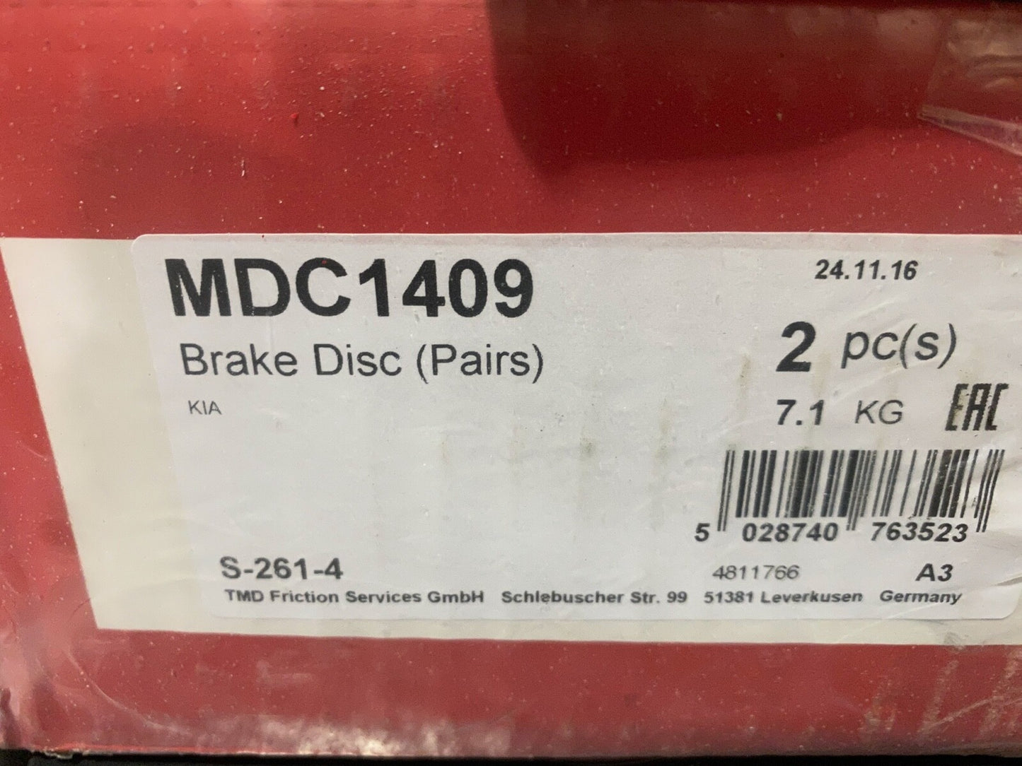 Mintex MDC1409 Brake Disc fits Kia