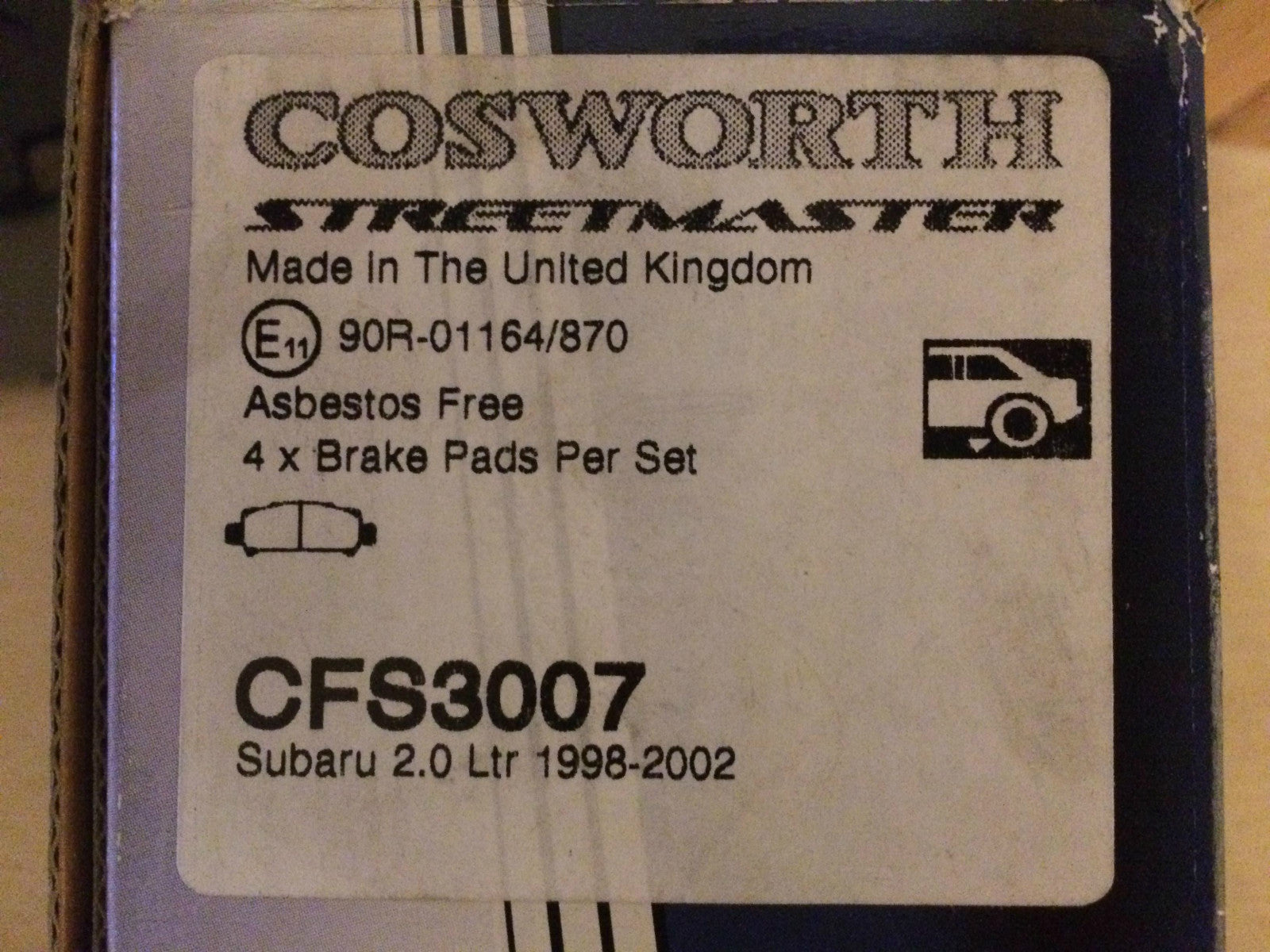 Performance Rear Brake Pads Cosworth Streetmaster Subaru Impreza CFS3007
