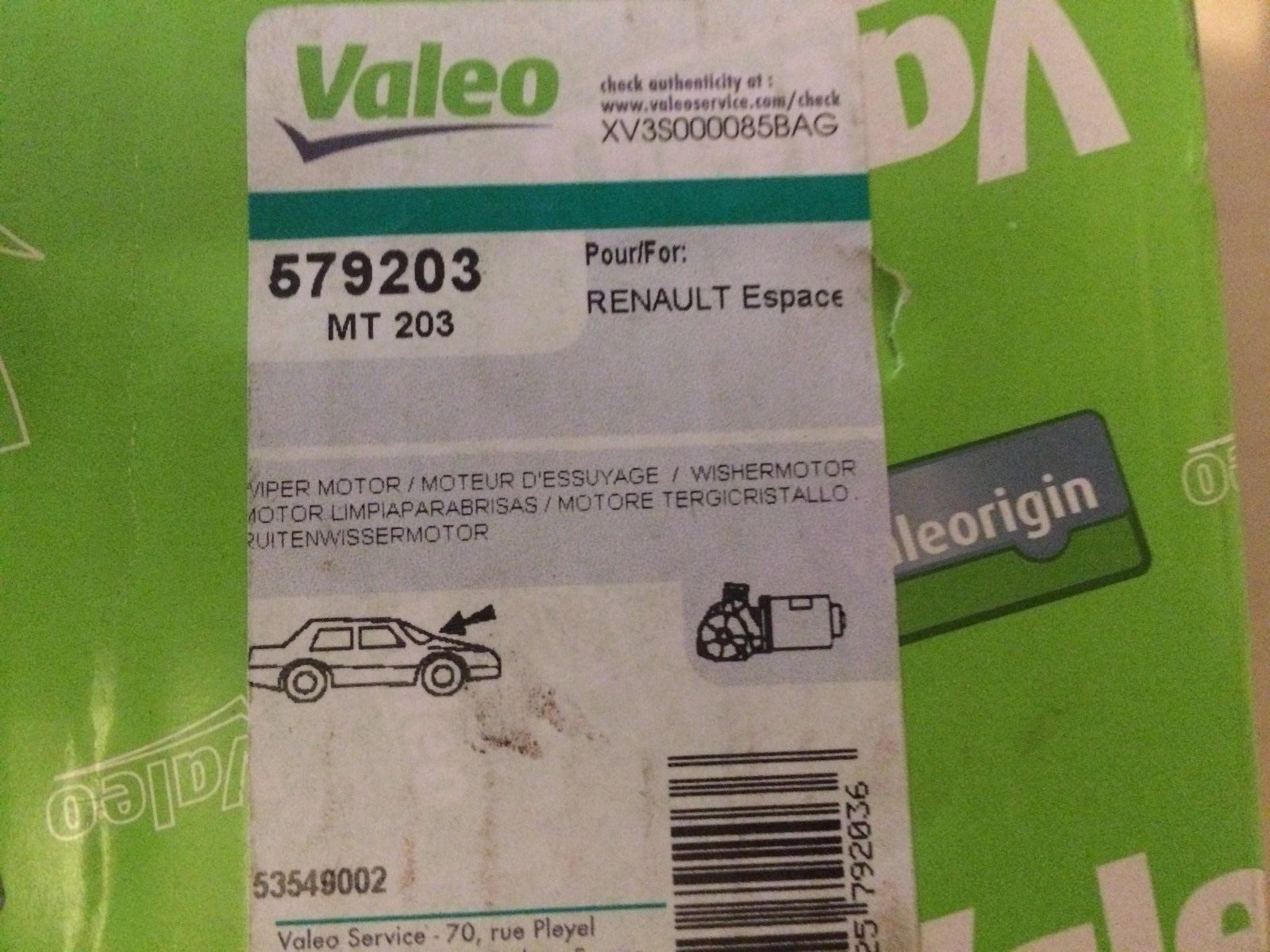 Front Wiper Motor fits Renault Espace Avantime 96-02 Valeo 579203 New Boxed