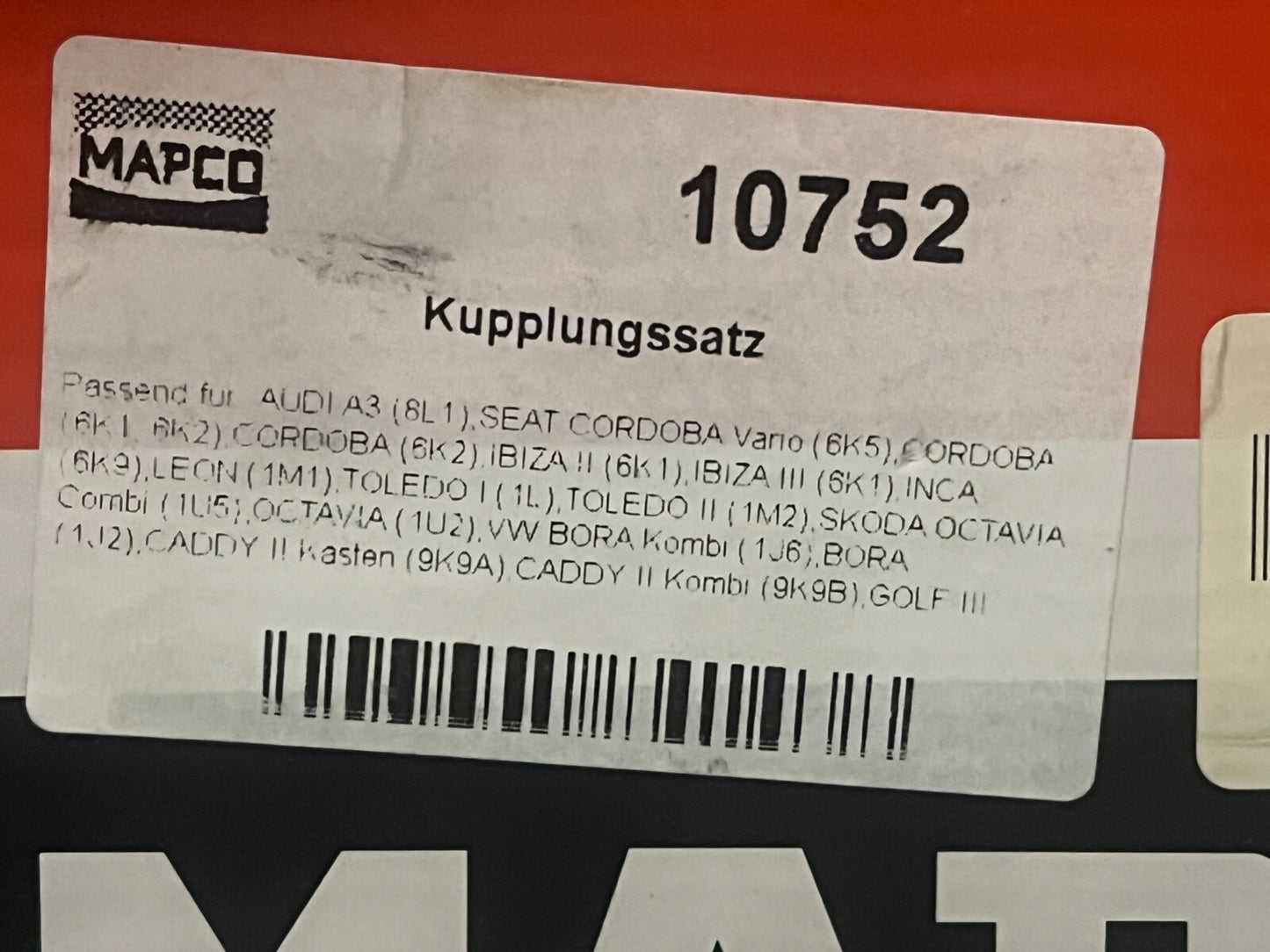 Mapco 10752 Clutch Kit fits Audi Seat Skoda VW