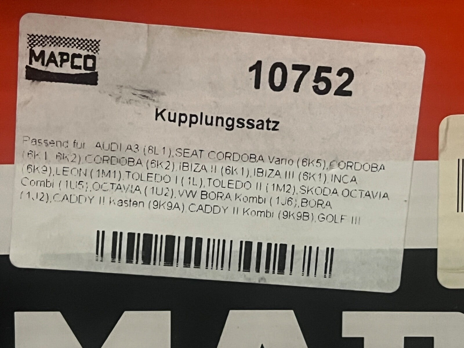 Mapco 10752 Clutch Kit fits Audi Seat Skoda VW