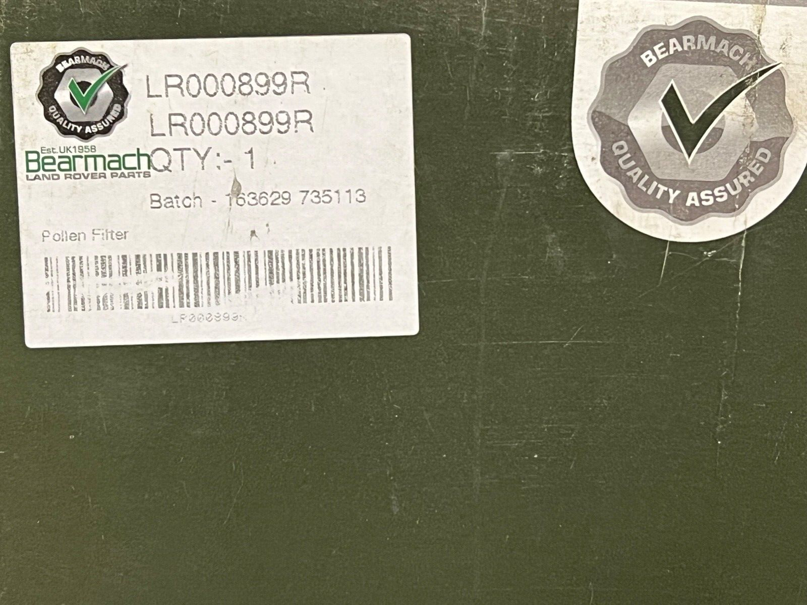 Bearmach LR000899R Pollen Cabin Filter fits Land Rover