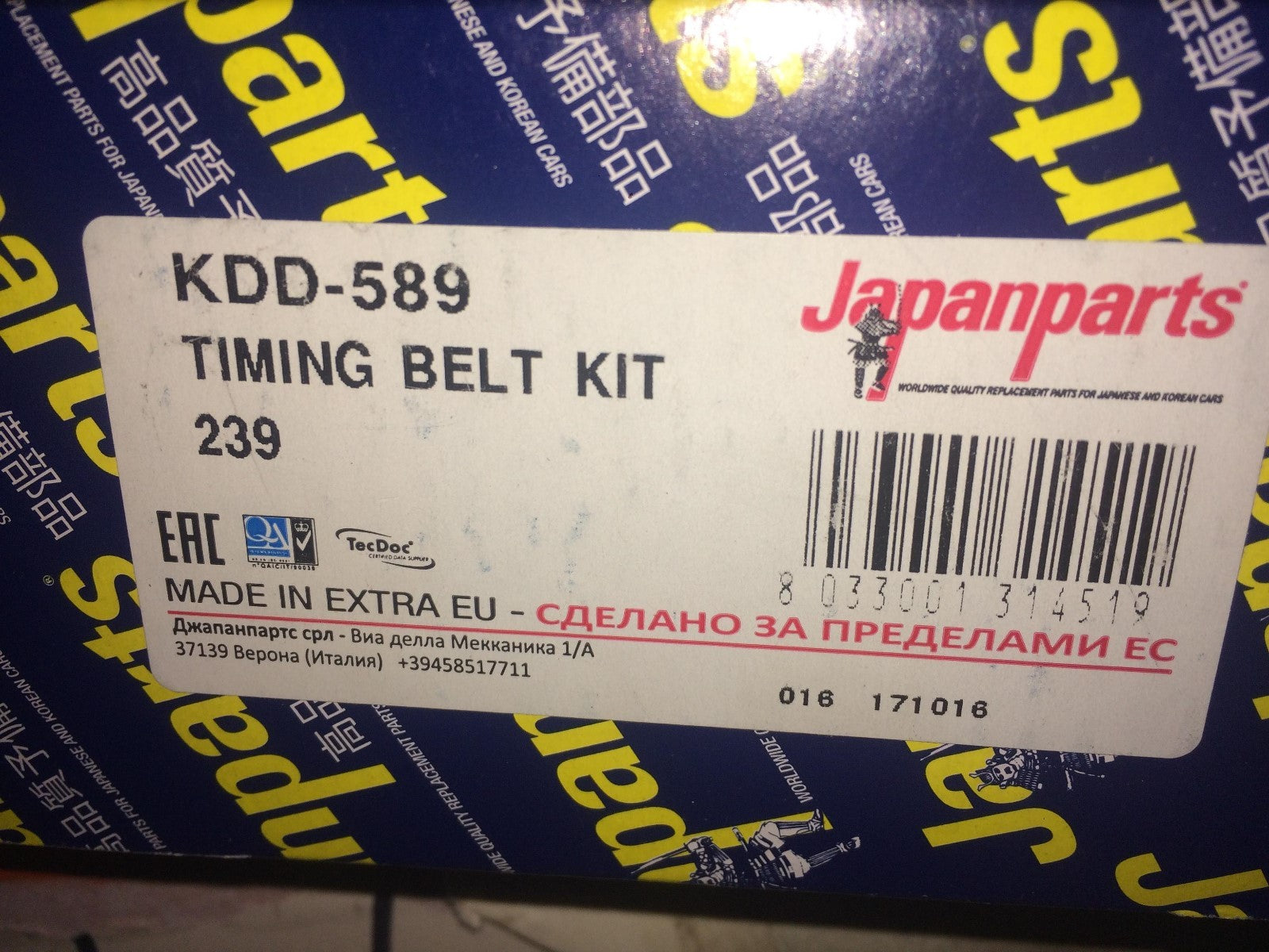 Timing Belt Kit Mitsubishi Galant Space Runner Japan Parts KDD-589 New