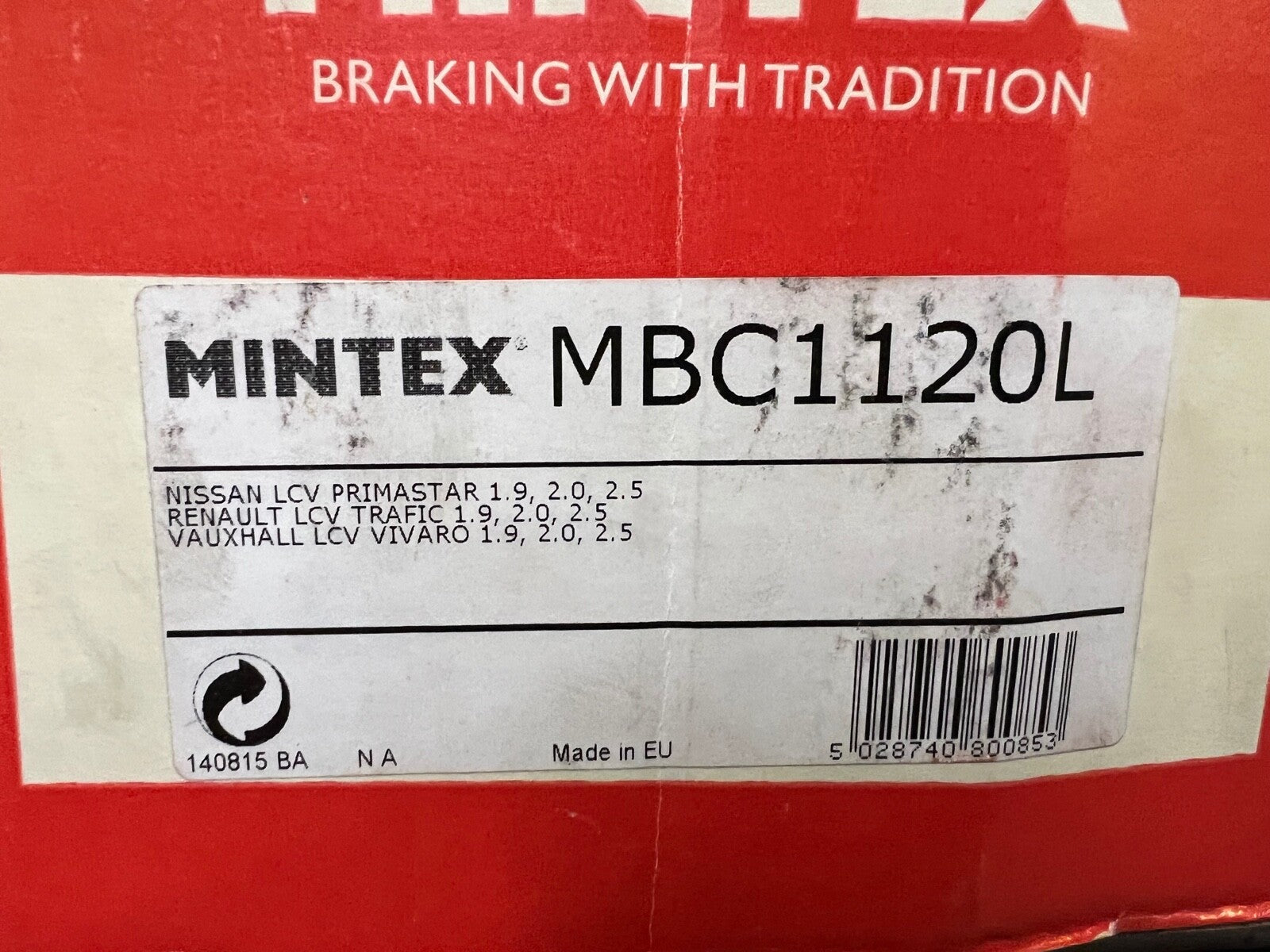 Mintex MBC1120L Brake Caliper Left Hand Side fits Primastar Trafic Vivaro