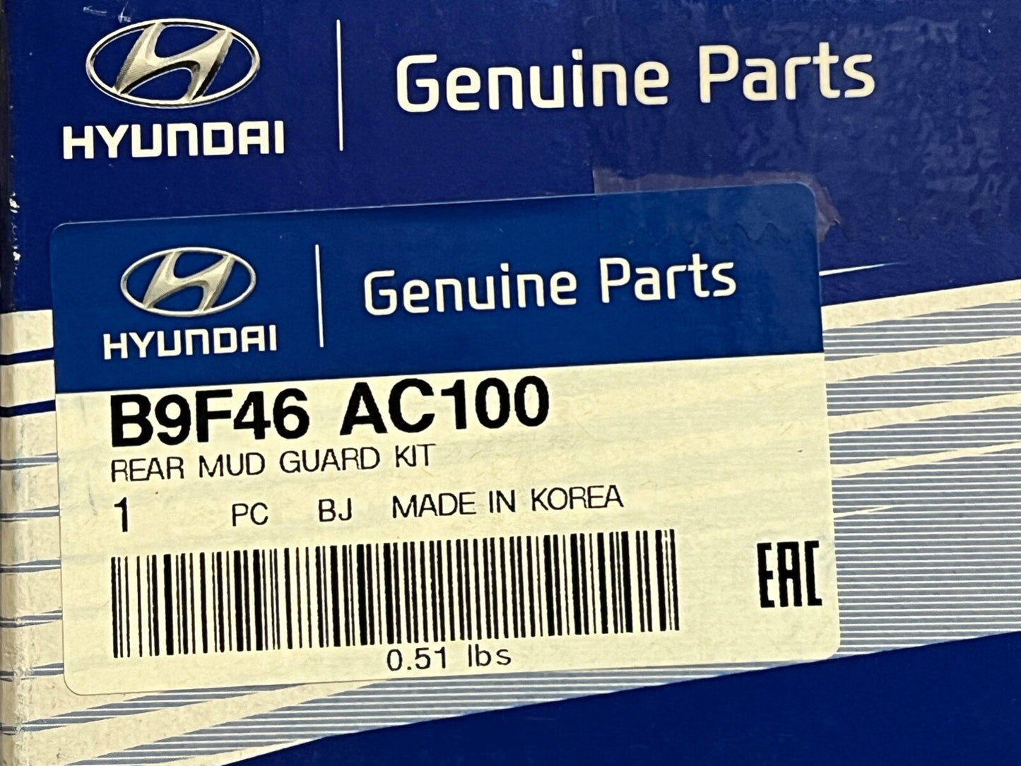 B9F46AC100 Genuine New Rear Mud Flaps set of 2 Hyundai i10 2013-2016