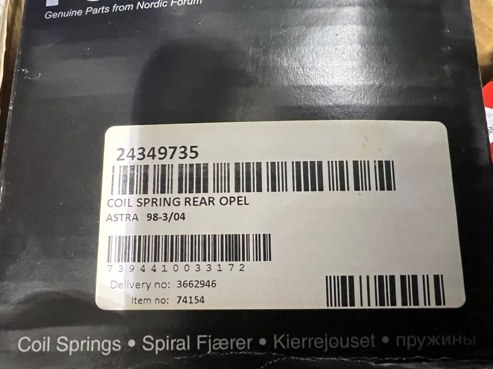 NF 24349735 4263437 Rear Coil Spring fits Vauxhall Astra 1998-2004