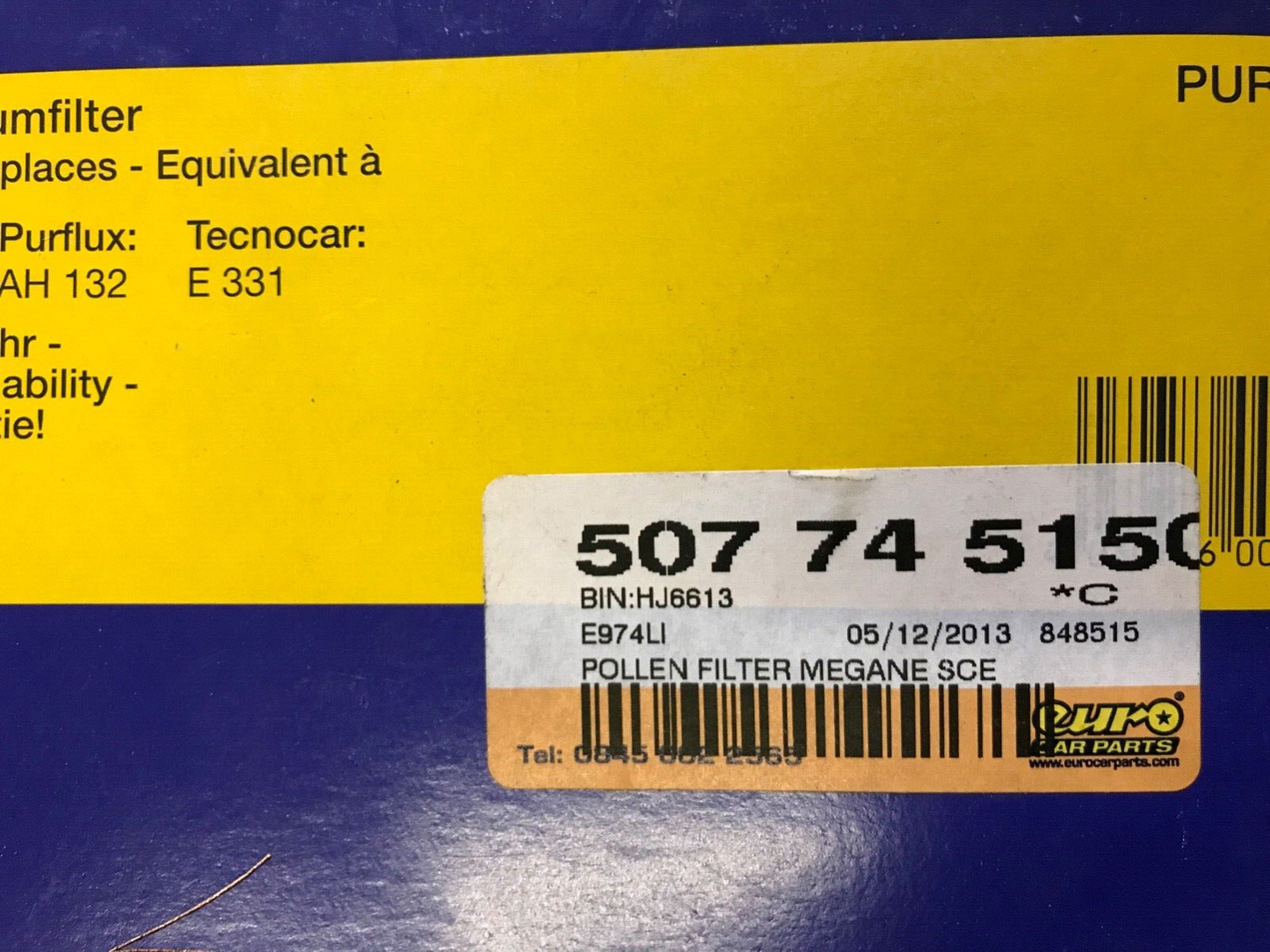 Hengst E974LI Pollen Cabin Filter fits Renault Megane