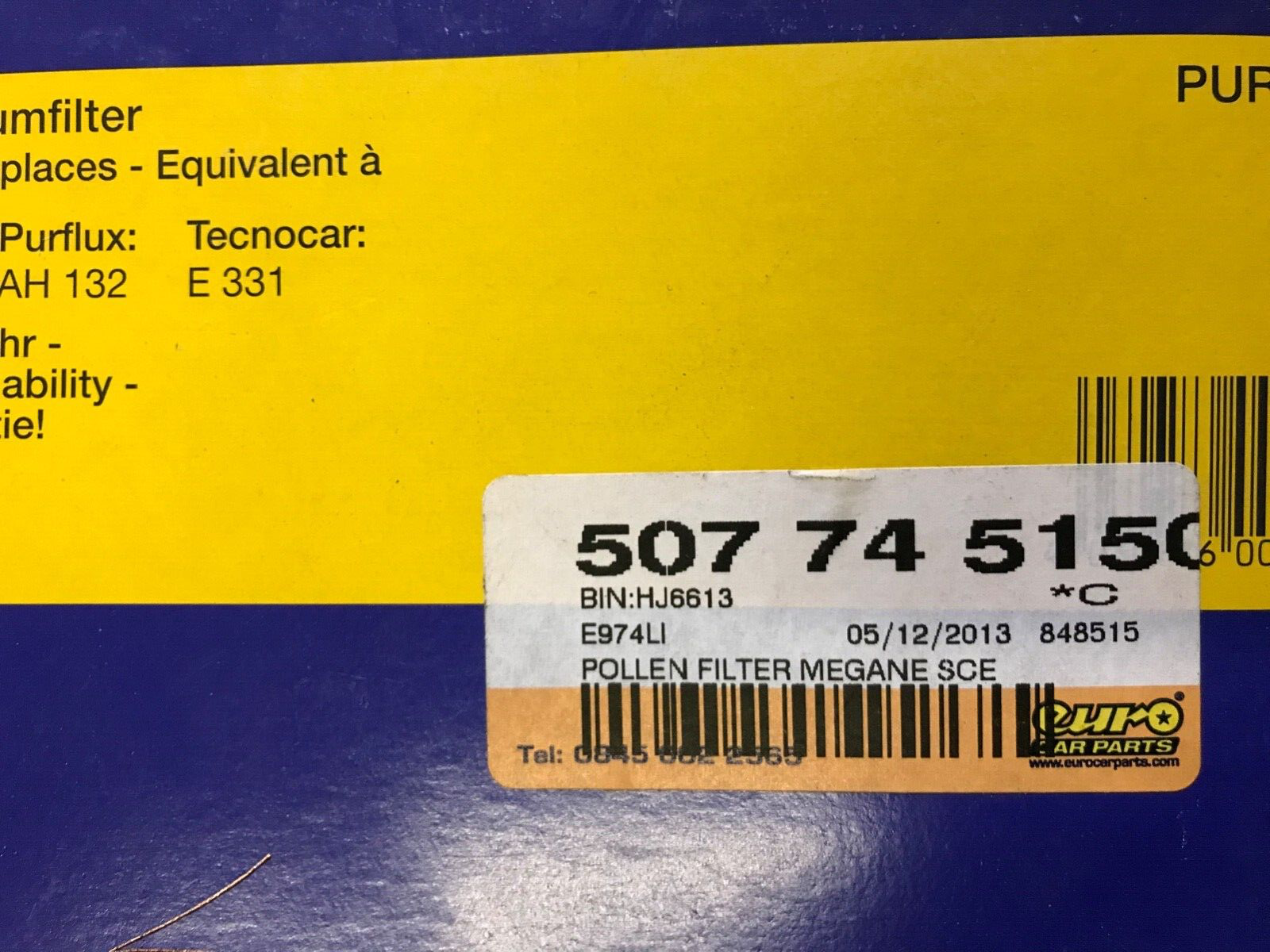 Hengst E974LI Pollen Cabin Filter fits Renault Megane