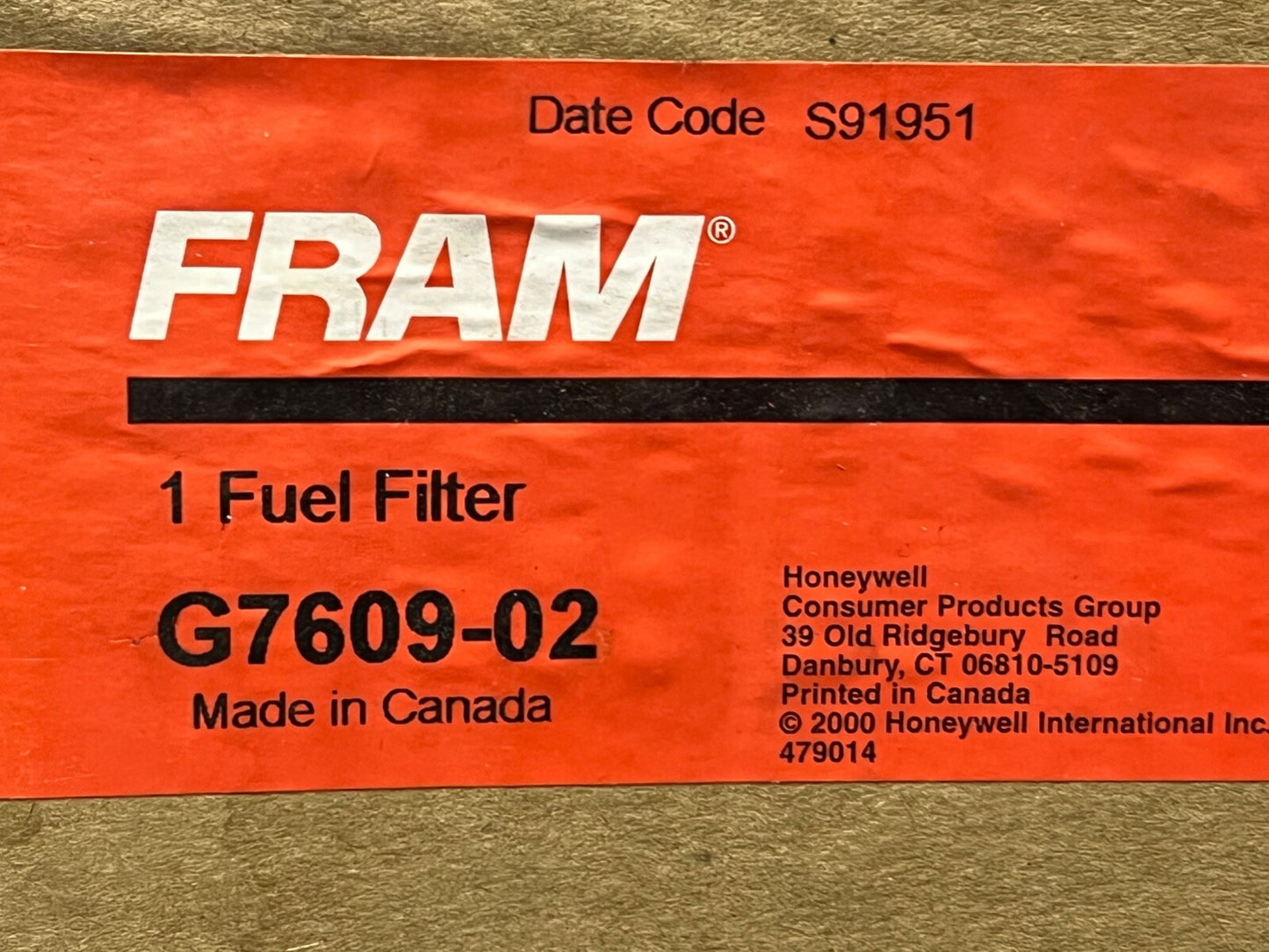 Fram G7609-02 F026403758 Fuel Filter fits Chrysler Voyager