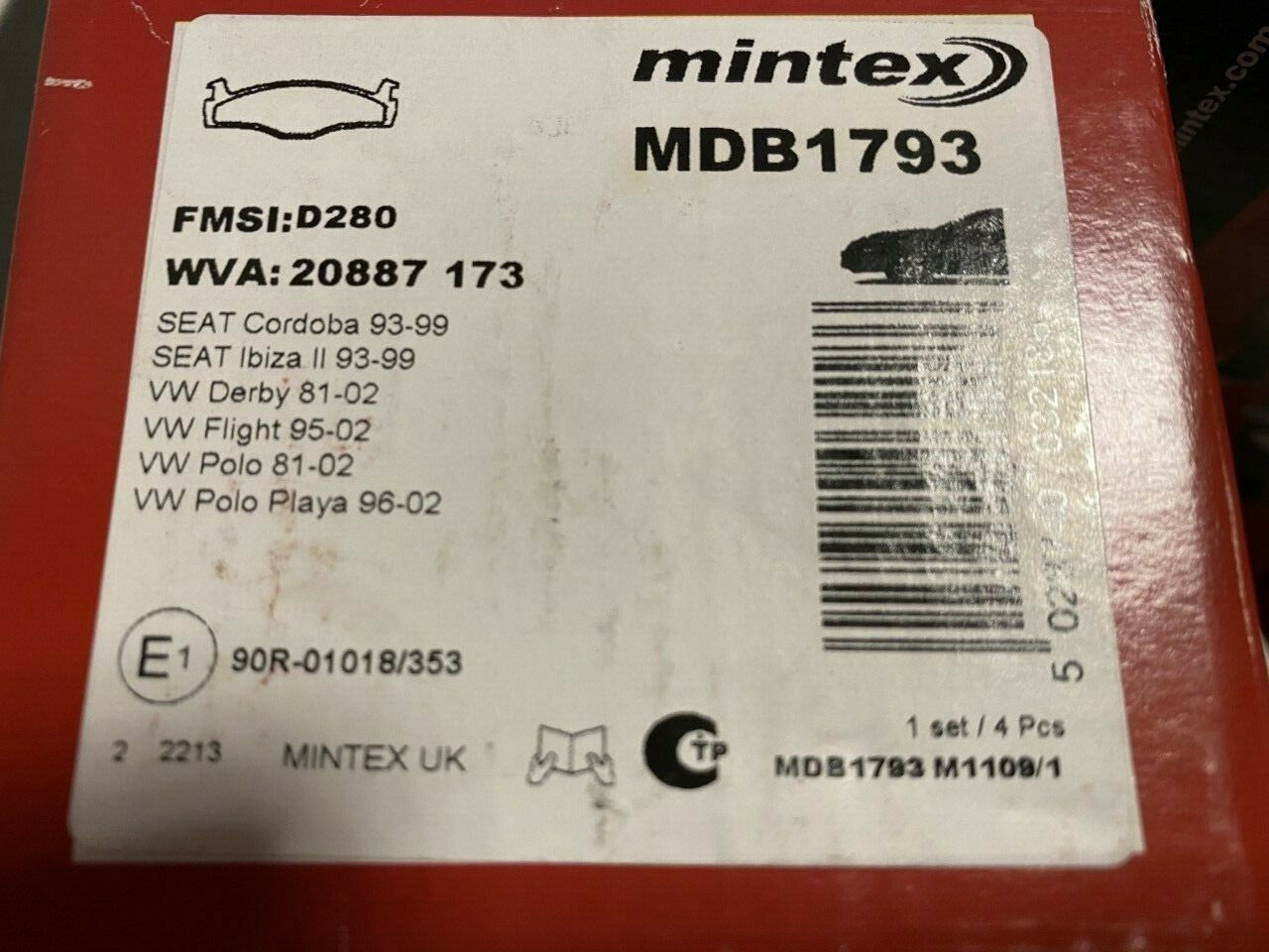 Mintex MDB1793 Front Brake Pad Set