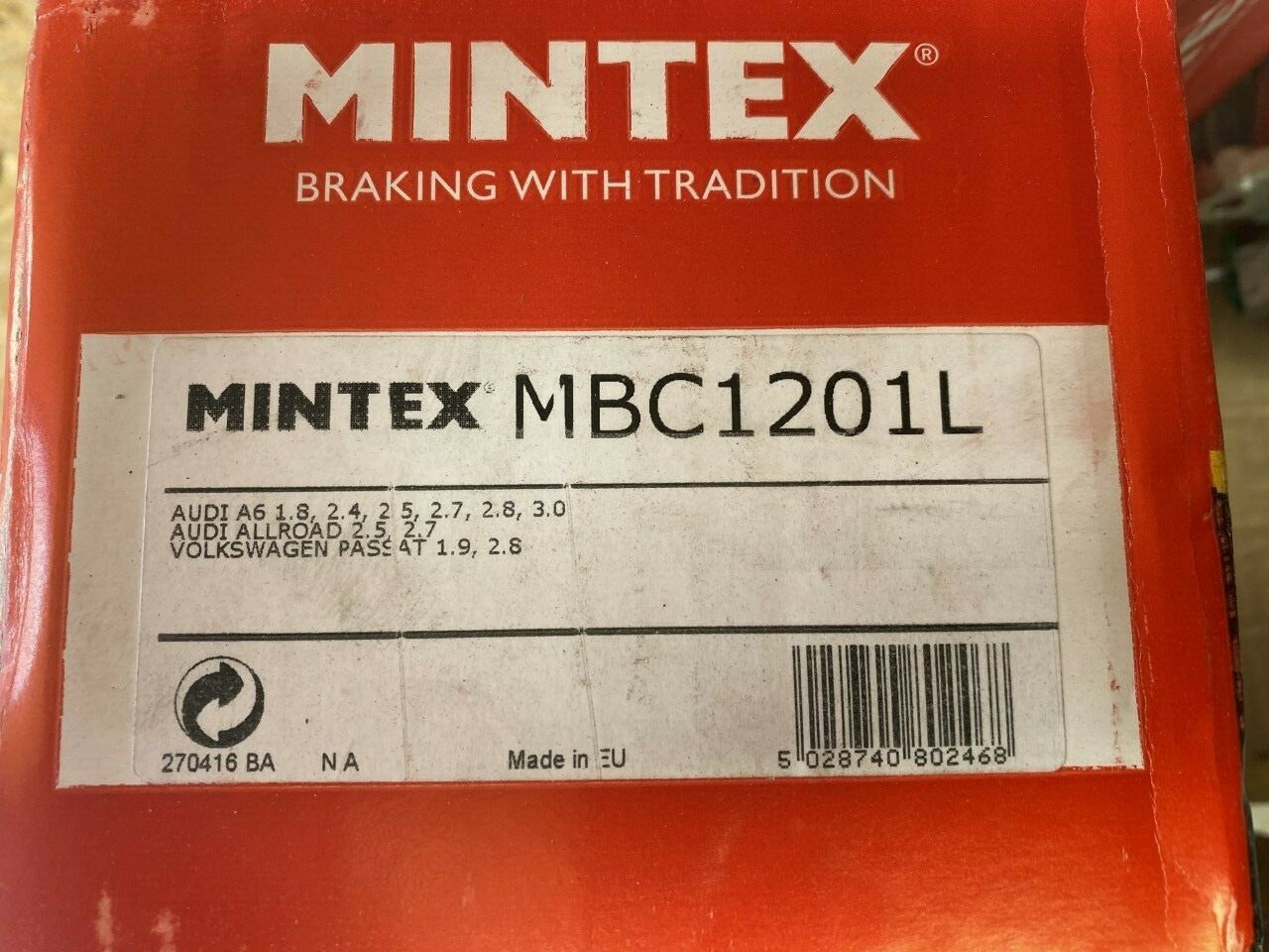 Mintex MBC1201L CA2026 Left Hand Side Brake Caliper fits Audi VW Volkswagon