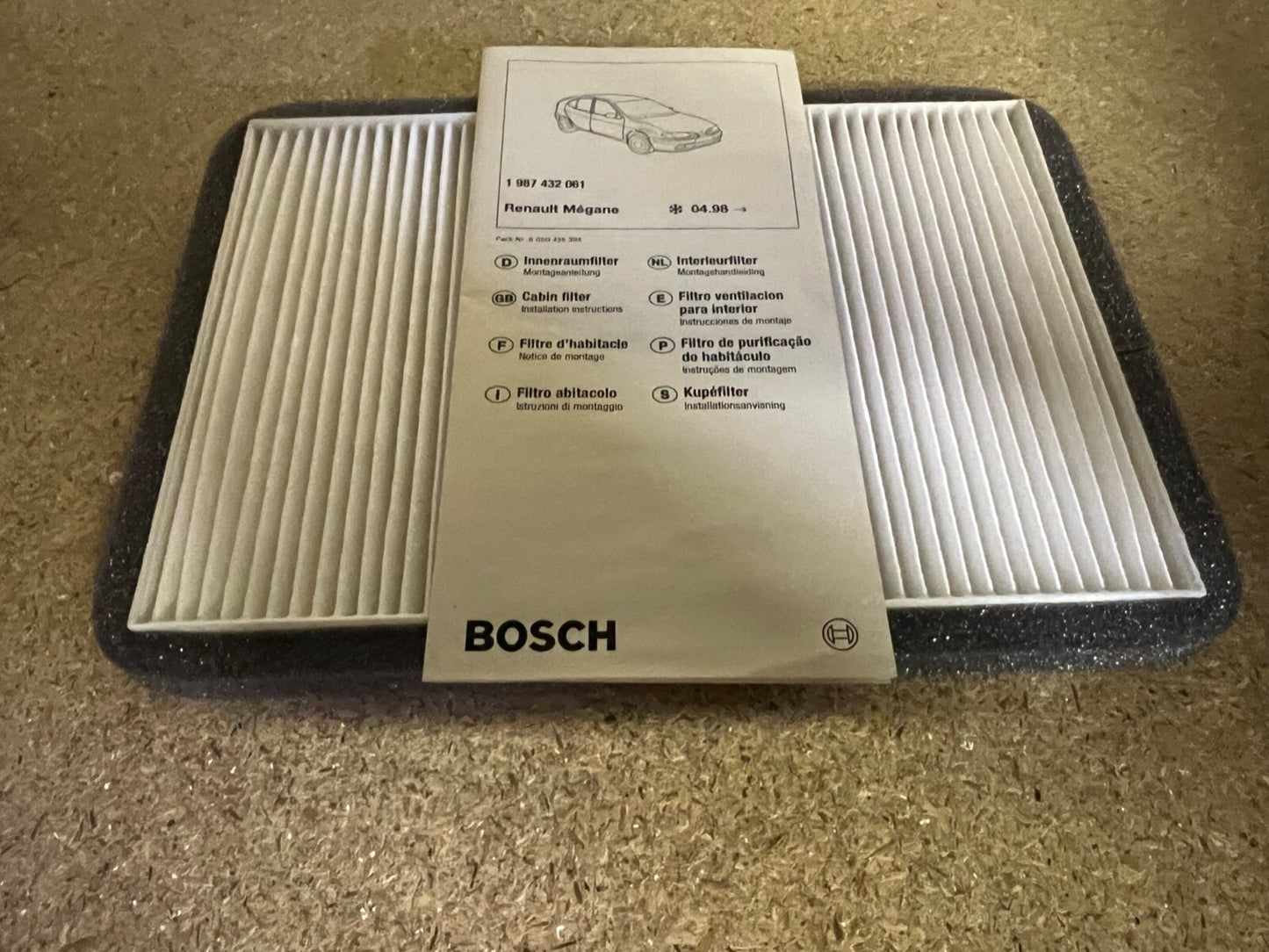Bosch M2061 1987432061 Pollen Cabin Filter fits Renault Megane