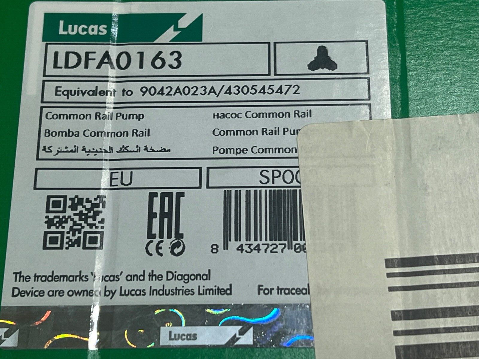 Lucas LDFA0163 High Pressure Fuel Pump fits Citroen