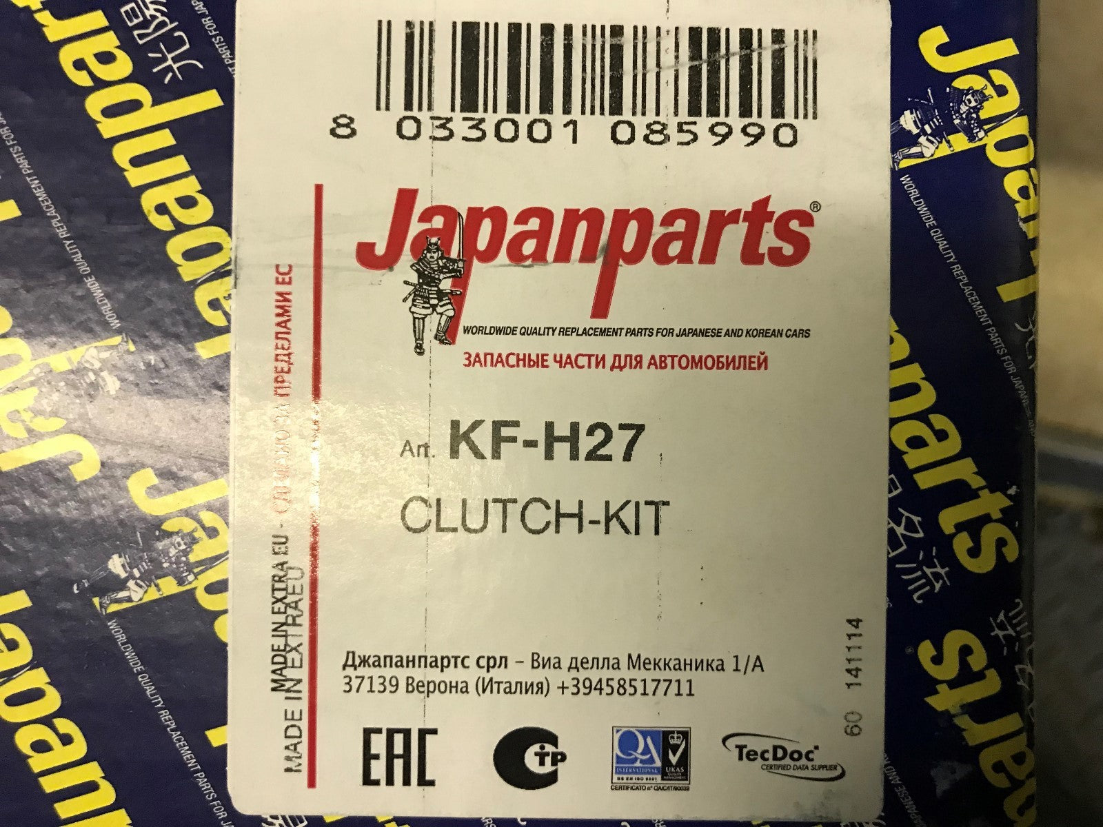 3 Piece Clutch Kit Hyundai Accent 02-05 Getz 02-05 Japanparts KF-H27
