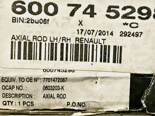 OCAP 0603203-K Inner Rack End Tie Rod fits Renault Megane