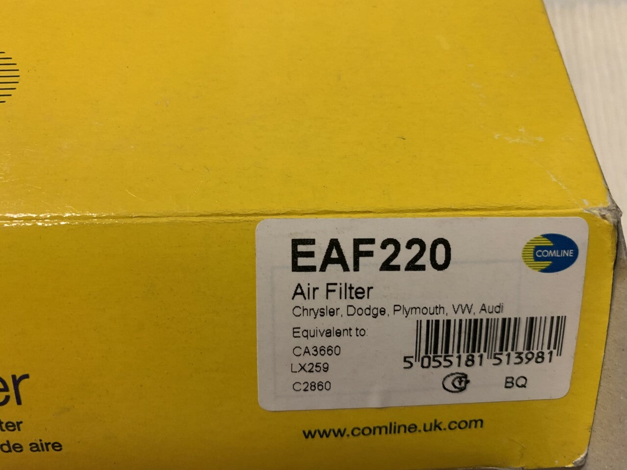 Chrysler Neon Tacuma VW Caddy Golf Scirocco Comline EAF220 Air Filter