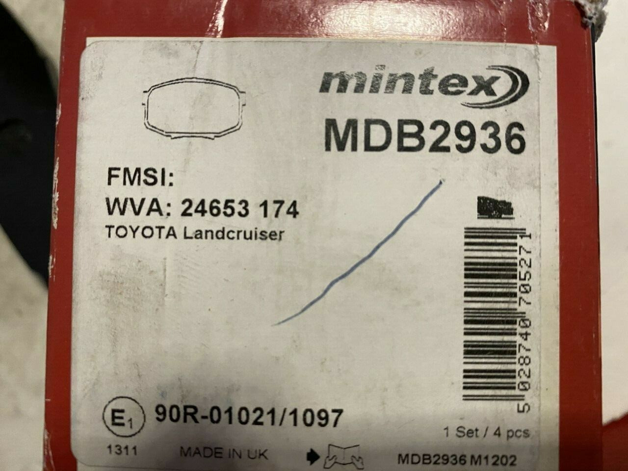 Mintex MDB2936 Rear Brake Pad Set fits Toyota