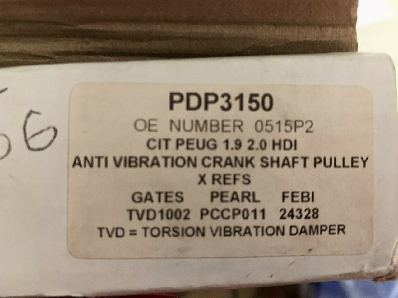 PDP3150 Torsion Vibration Damper Crankshaft Pulley fits Citroen Peugeot Fiat