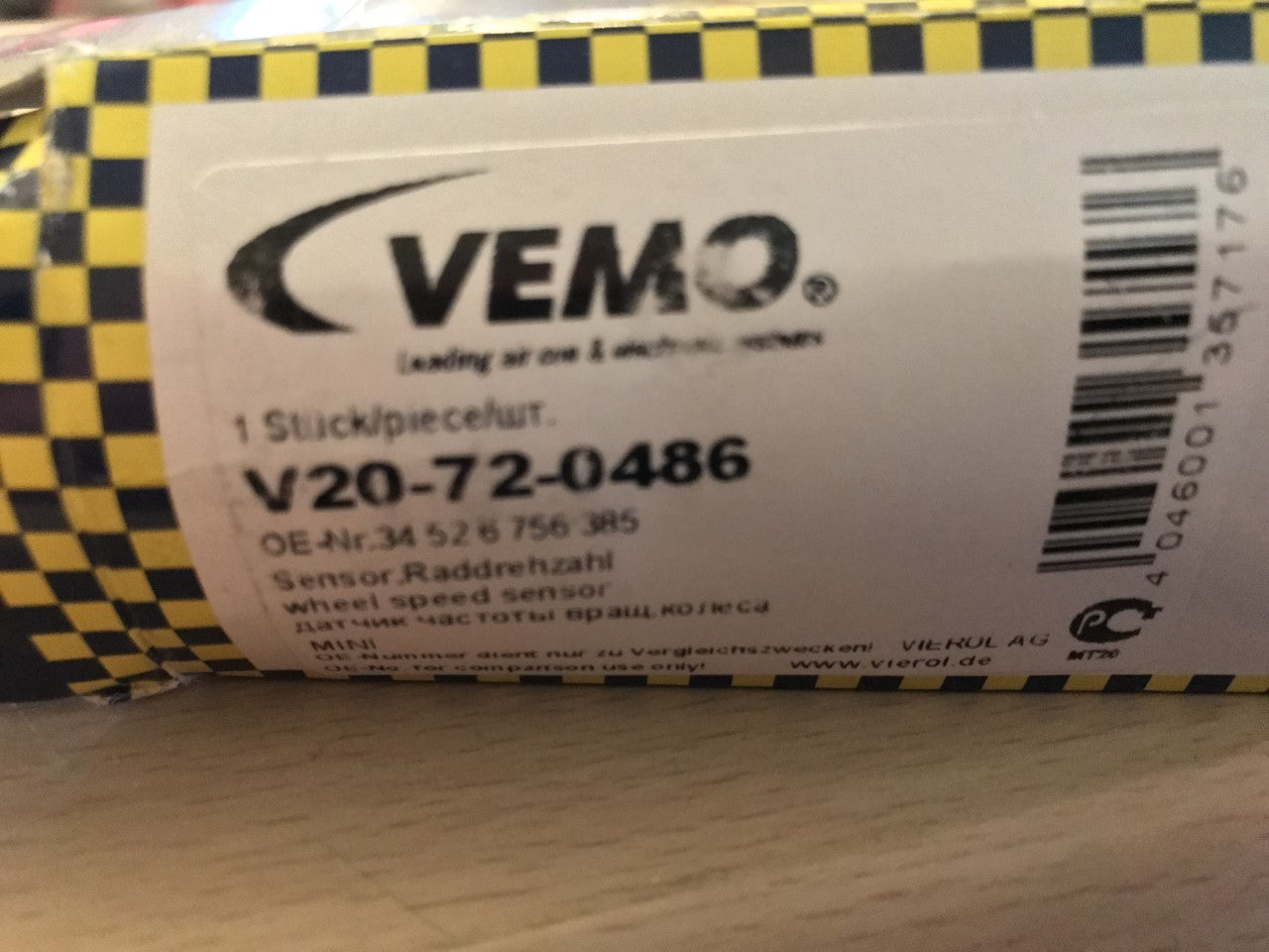 Rear ABS Sensor Wheel Speed Sensor Mini R50 R53 R52 Convertible V20-72-0486