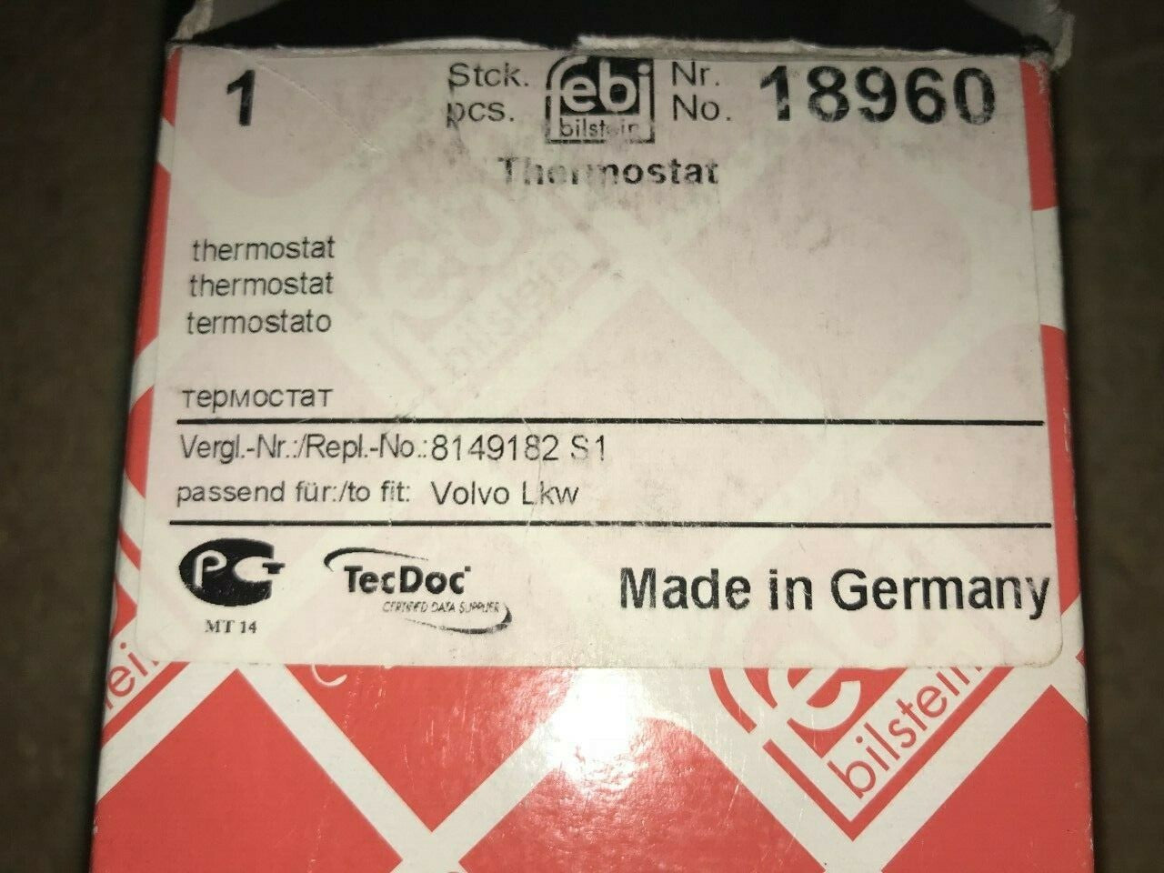 Volvo Lorry Thermostat Febi 18960  ****LAST 1****