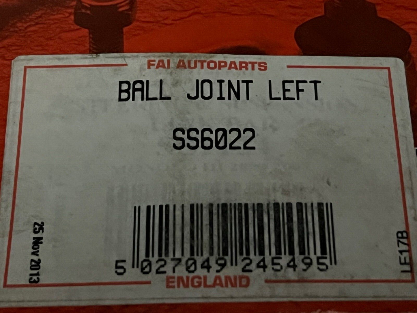 FAI SS6022 Near Side Left Hand Ball Joint fits Audi Cupra Seat Skoda VW