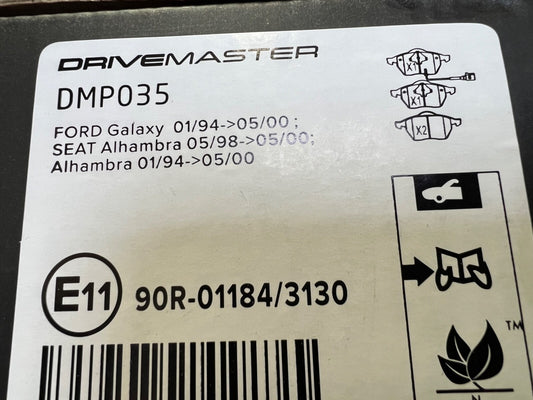 Front Brake Pads fits Ford Galaxy Seat Alhambra New Drivemaster DMP035
