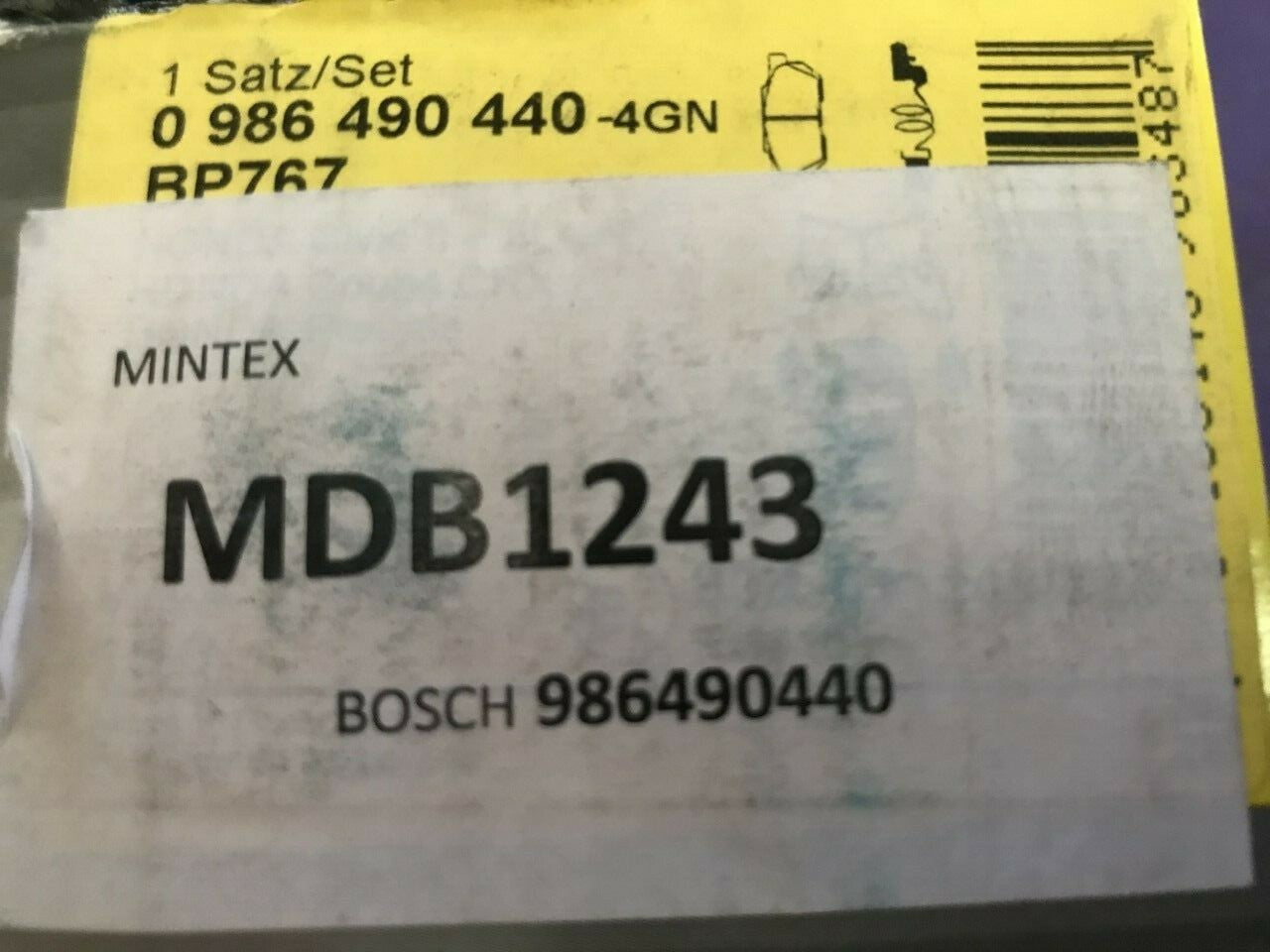 for Honda Civic Bosch 0986490440 MDB1243 Front Brake Pad Set