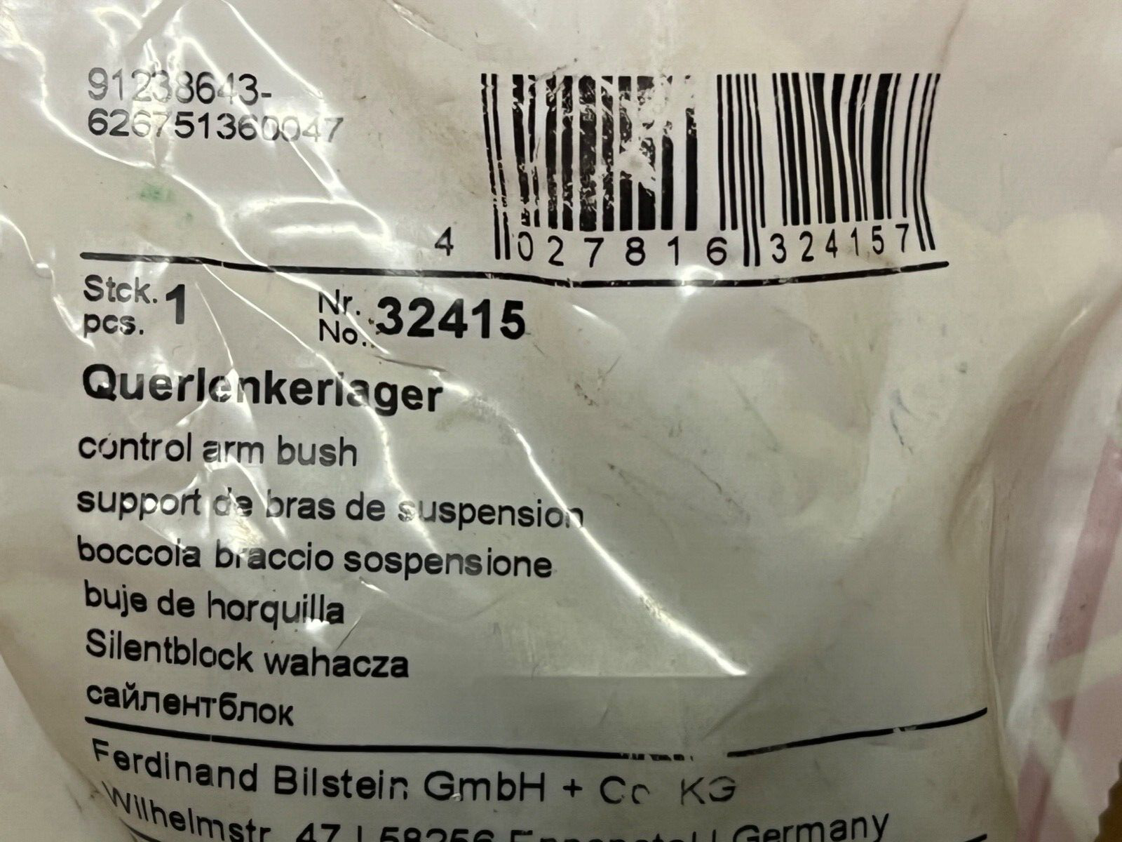 Febi 32415 Front Control Arm Bush Fits Honda Jazz III