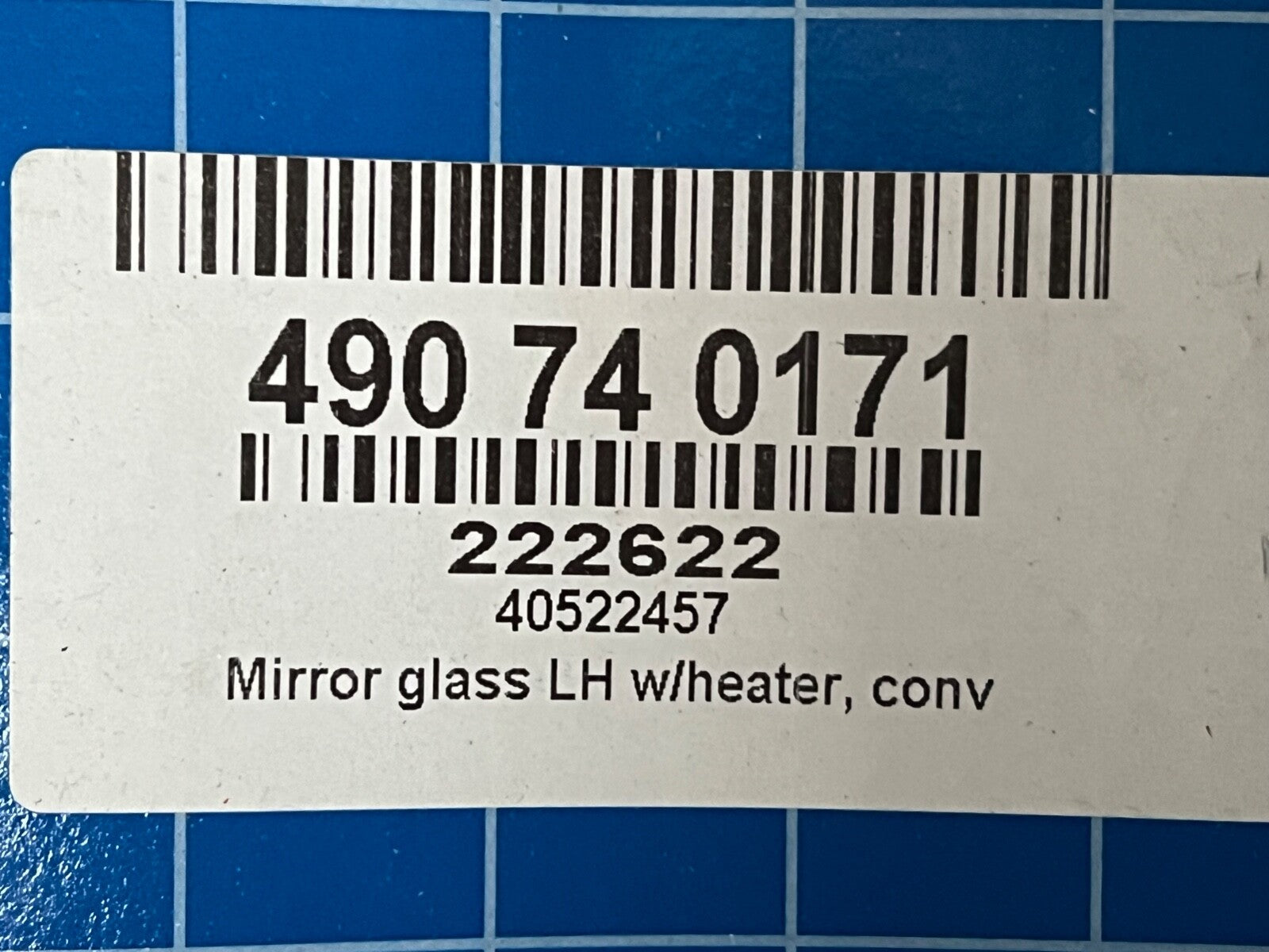 Left Passenger Side NS Door Wing Mirror Glass Replacement Spare Macht 4052 2457