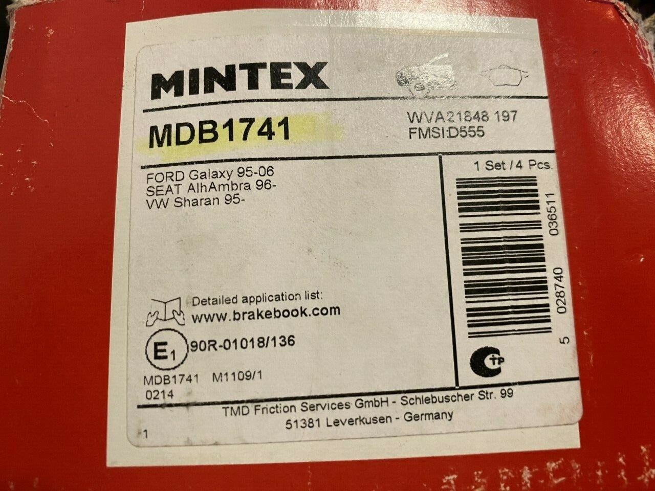 Mintex MDB1741 Front Brake Pad Set