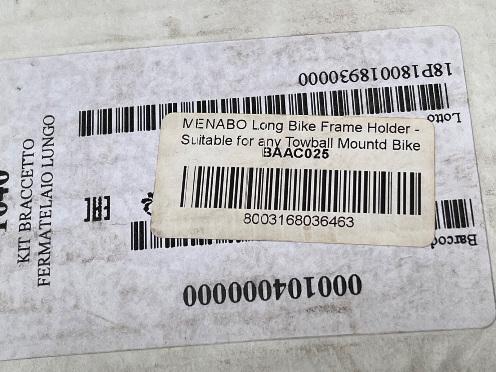 Menabo BAAC025 Long Bike Frame Holder for Towbar Mounted Bike Carrier